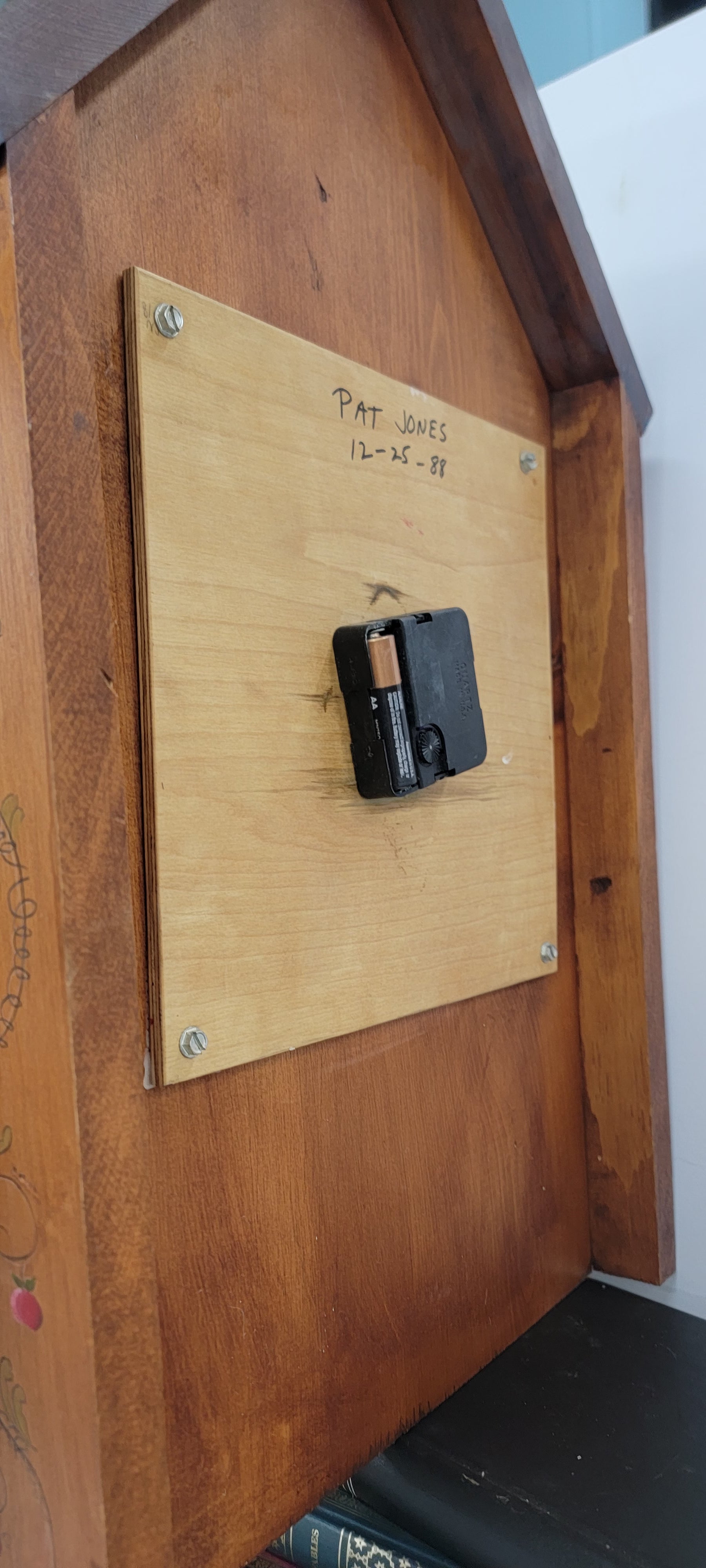 Handcrafted Wooden Clock with Amish Figures