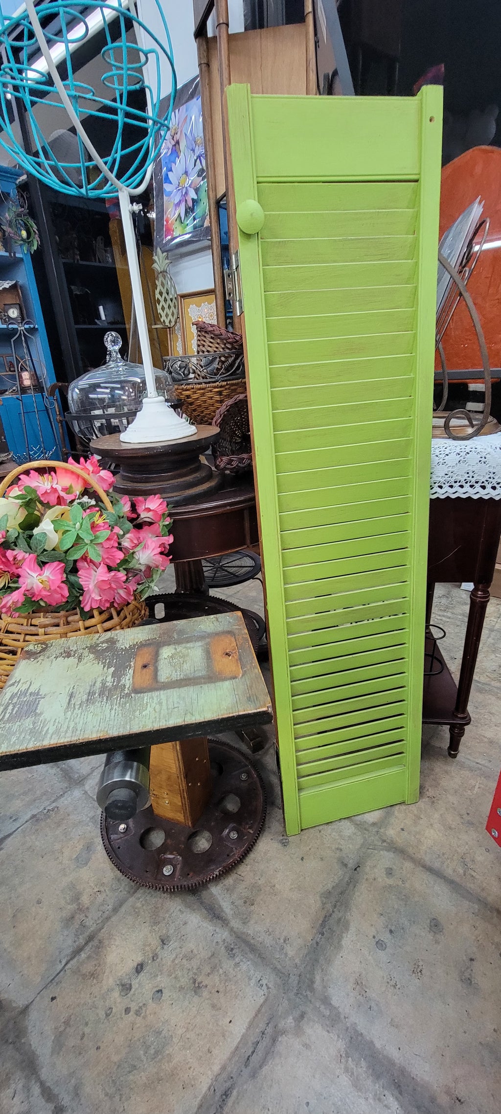 Vintage Green Wooden Shutter