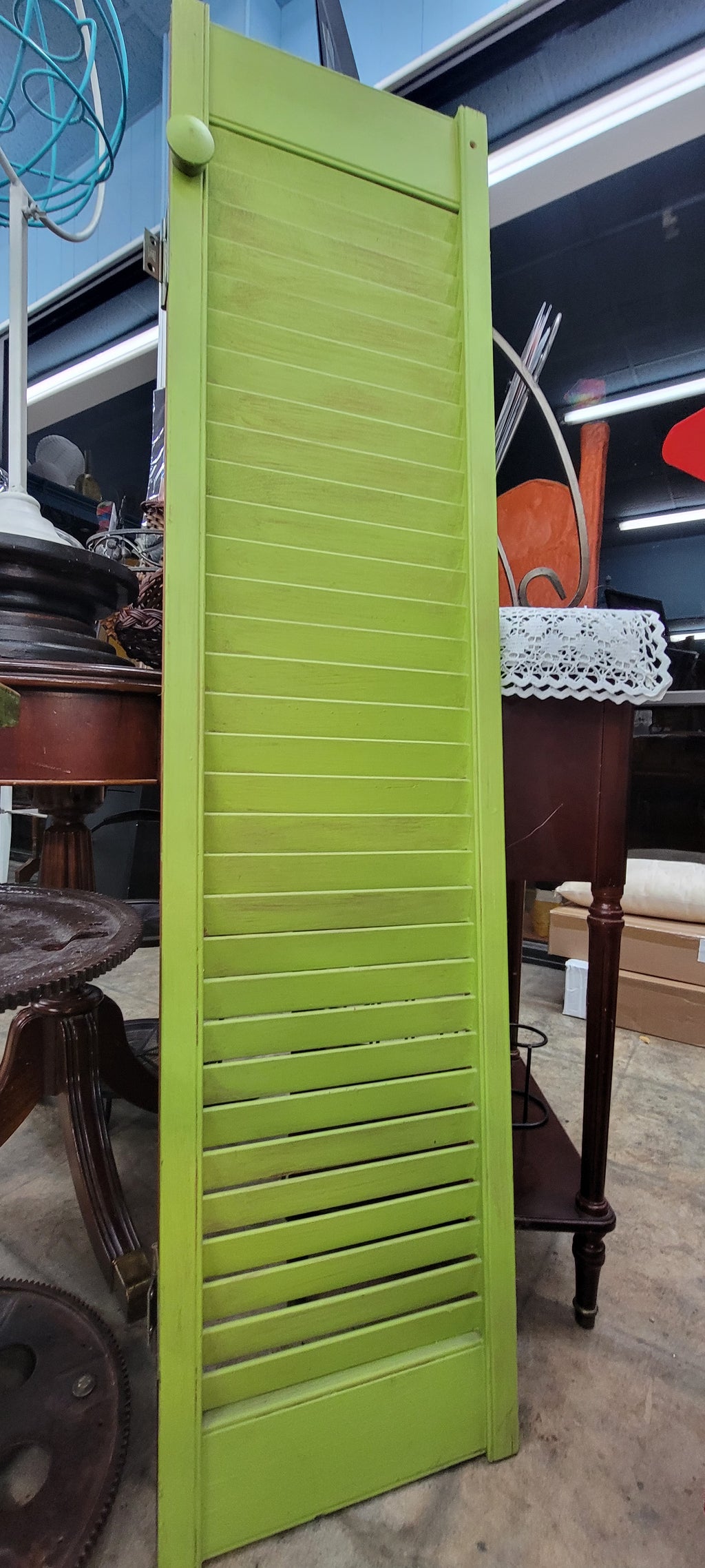 Vintage Green Wooden Shutter