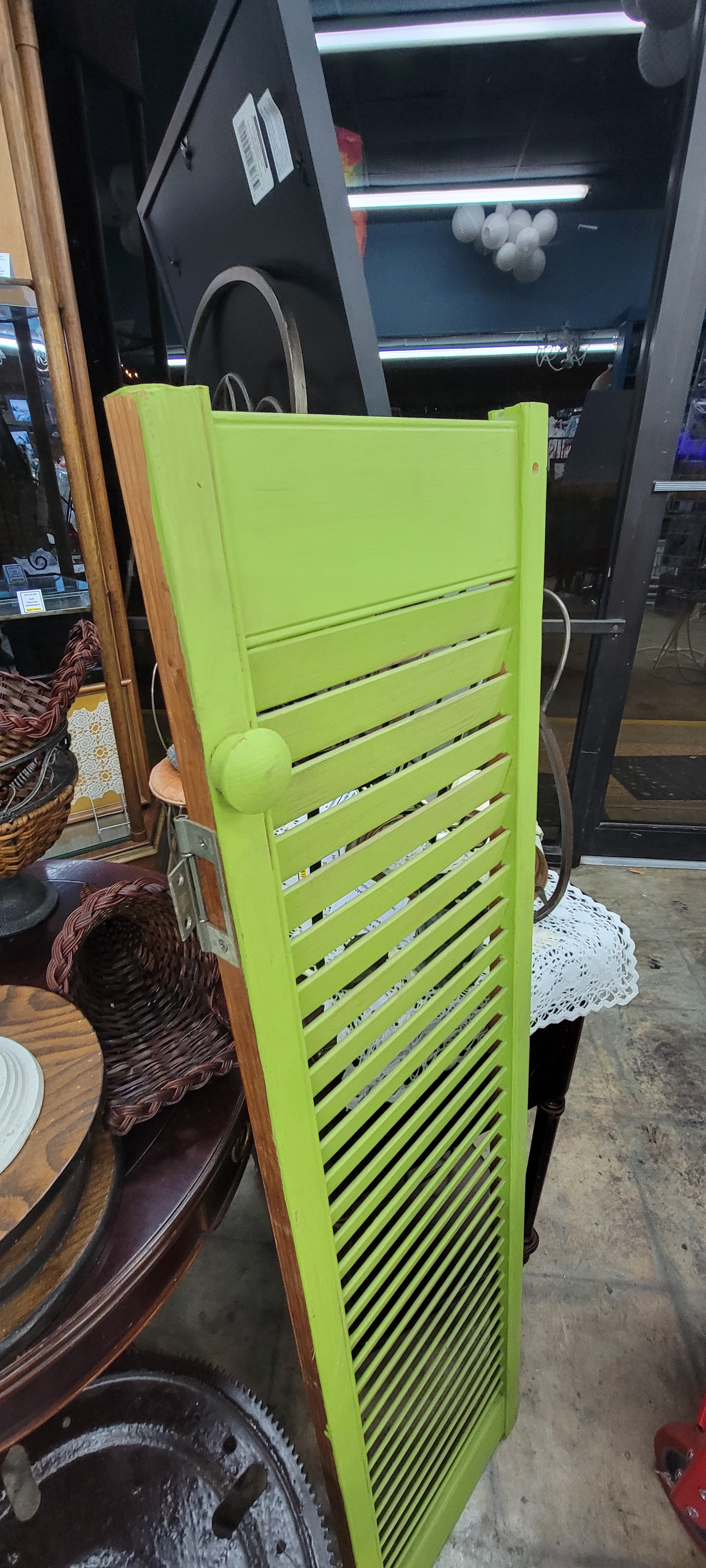 Vintage Green Wooden Shutter