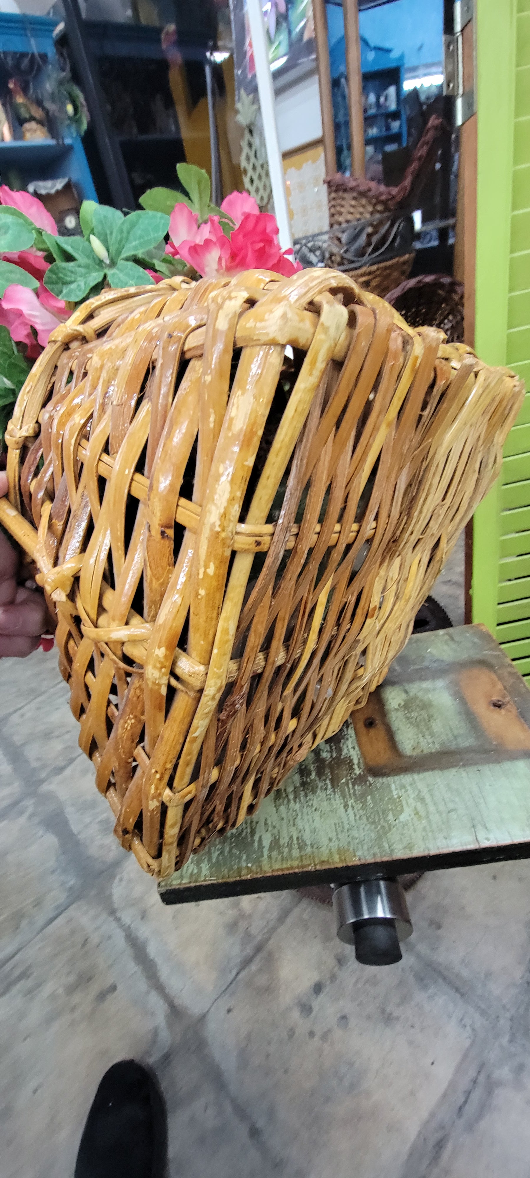 Artificial Floral Arrangement in Wicker Basket