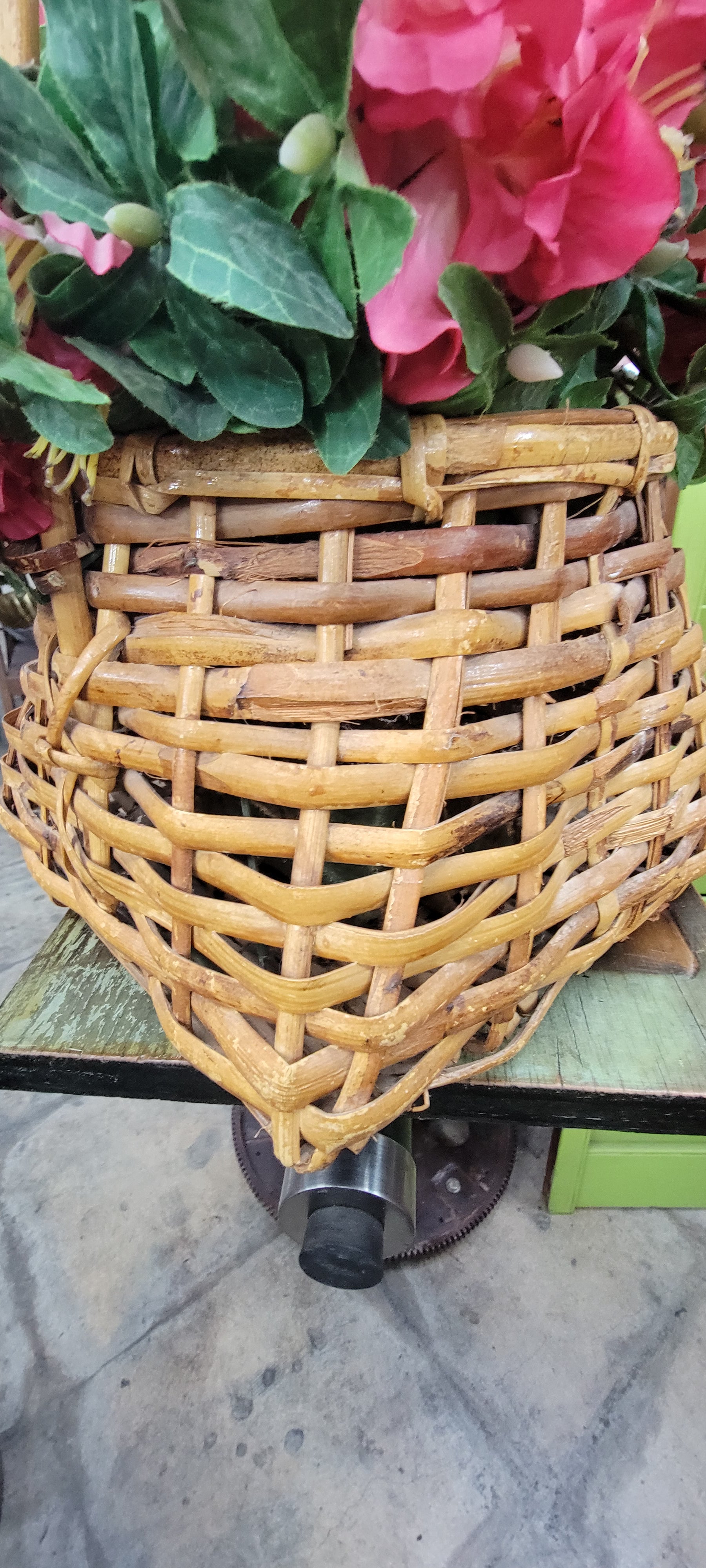 Artificial Floral Arrangement in Wicker Basket