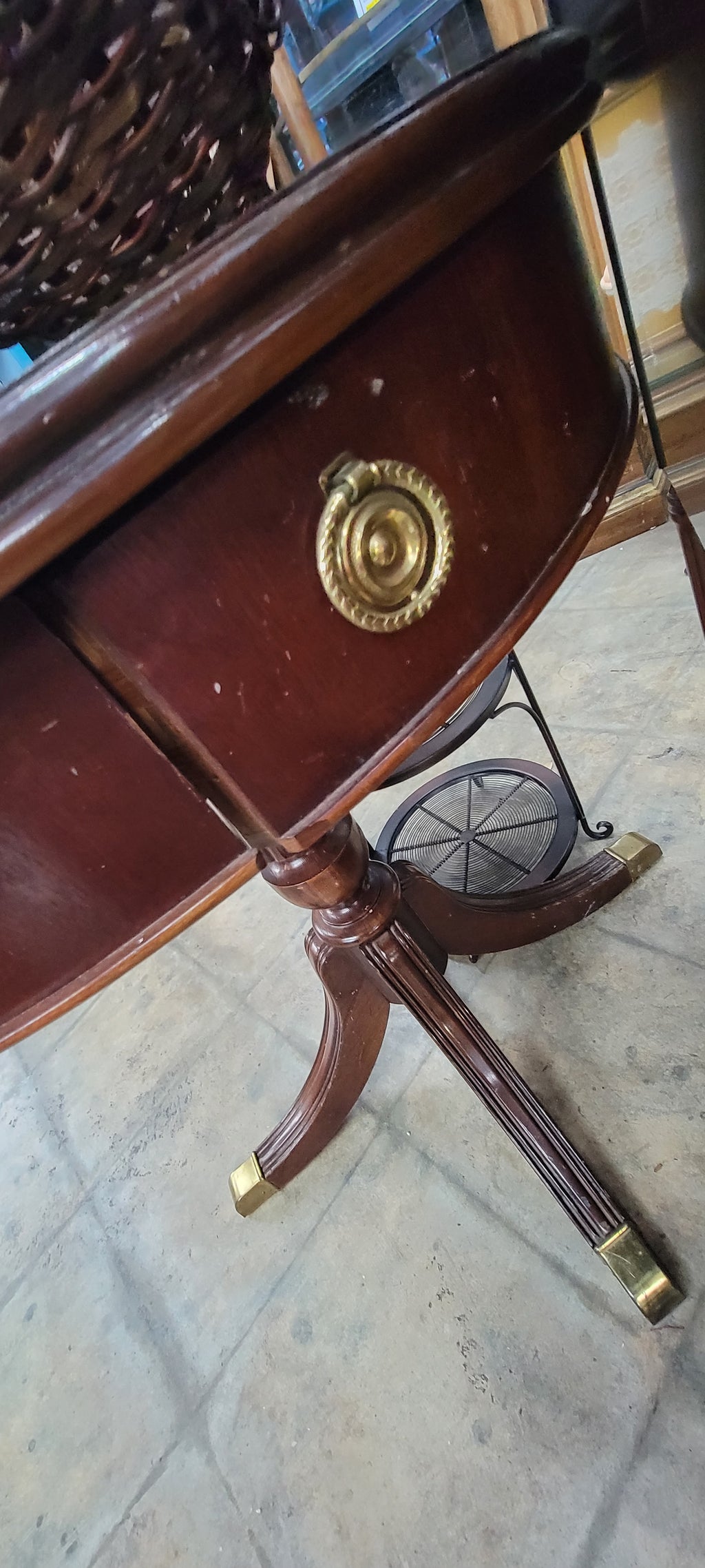 Vintage Round Wooden Side Table