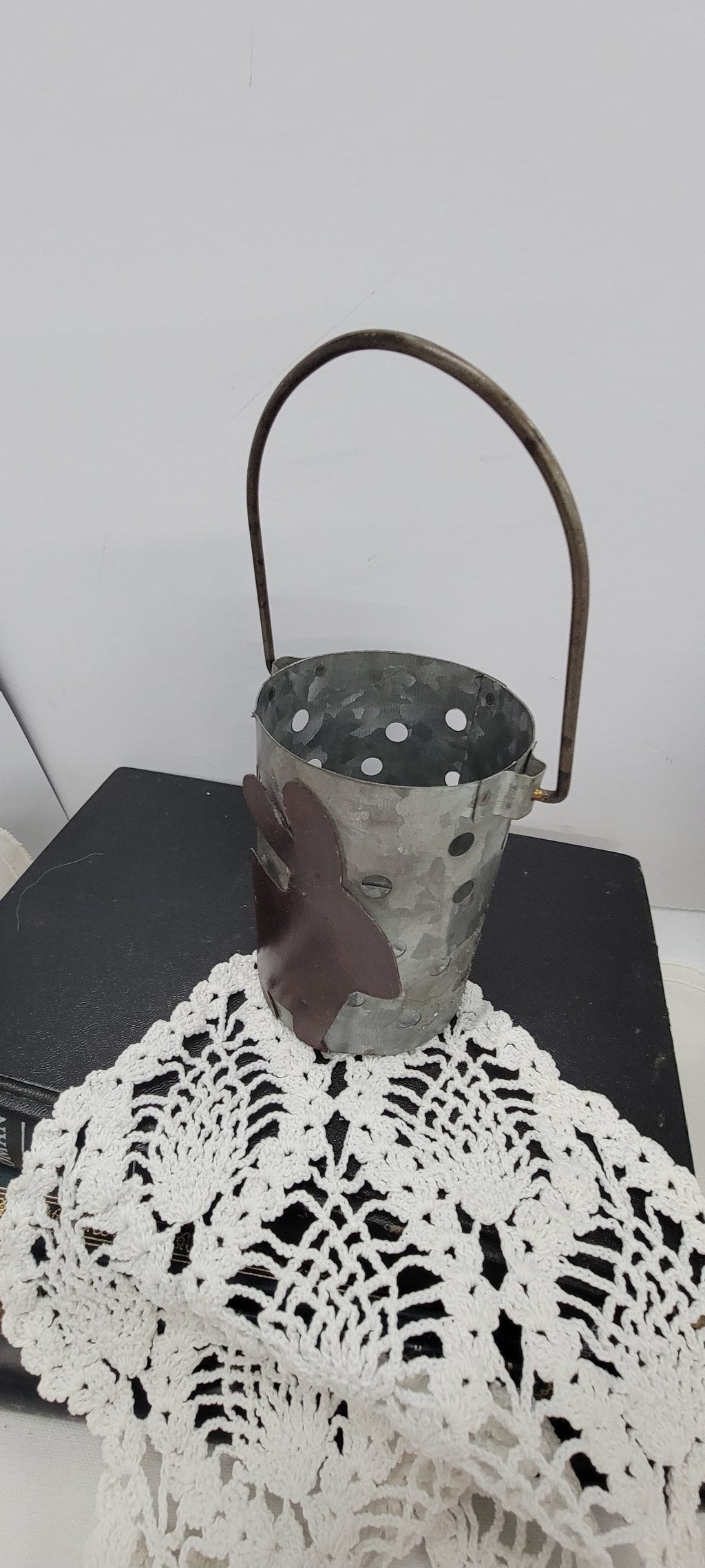 Galvanized Metal Bunny Bucket