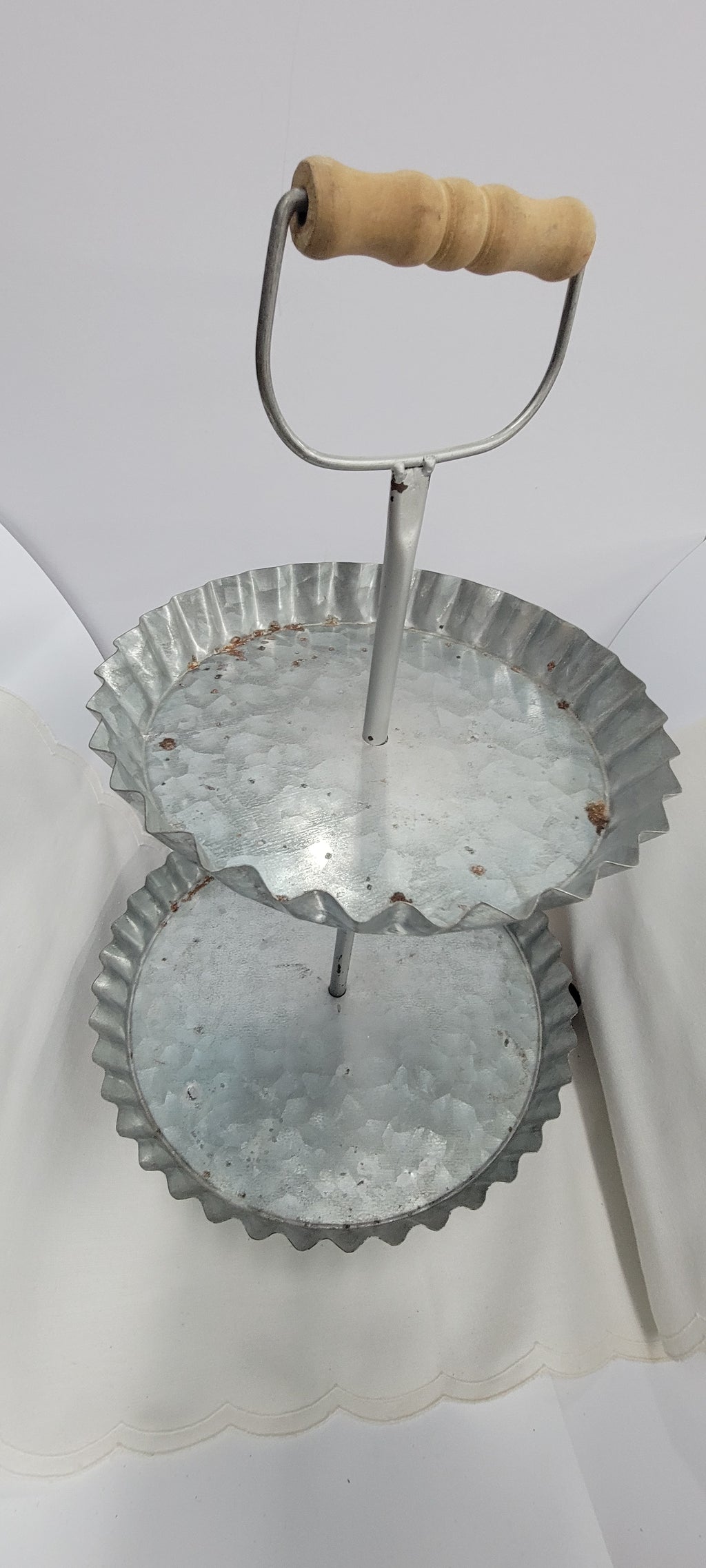 Two-Tier Galvanized Cake Stand