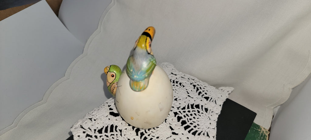 Colorful Hand-Painted Bird Figurine