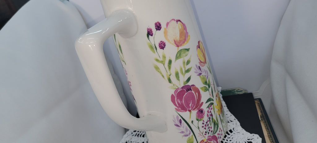 Floral Design Ceramic Pitcher