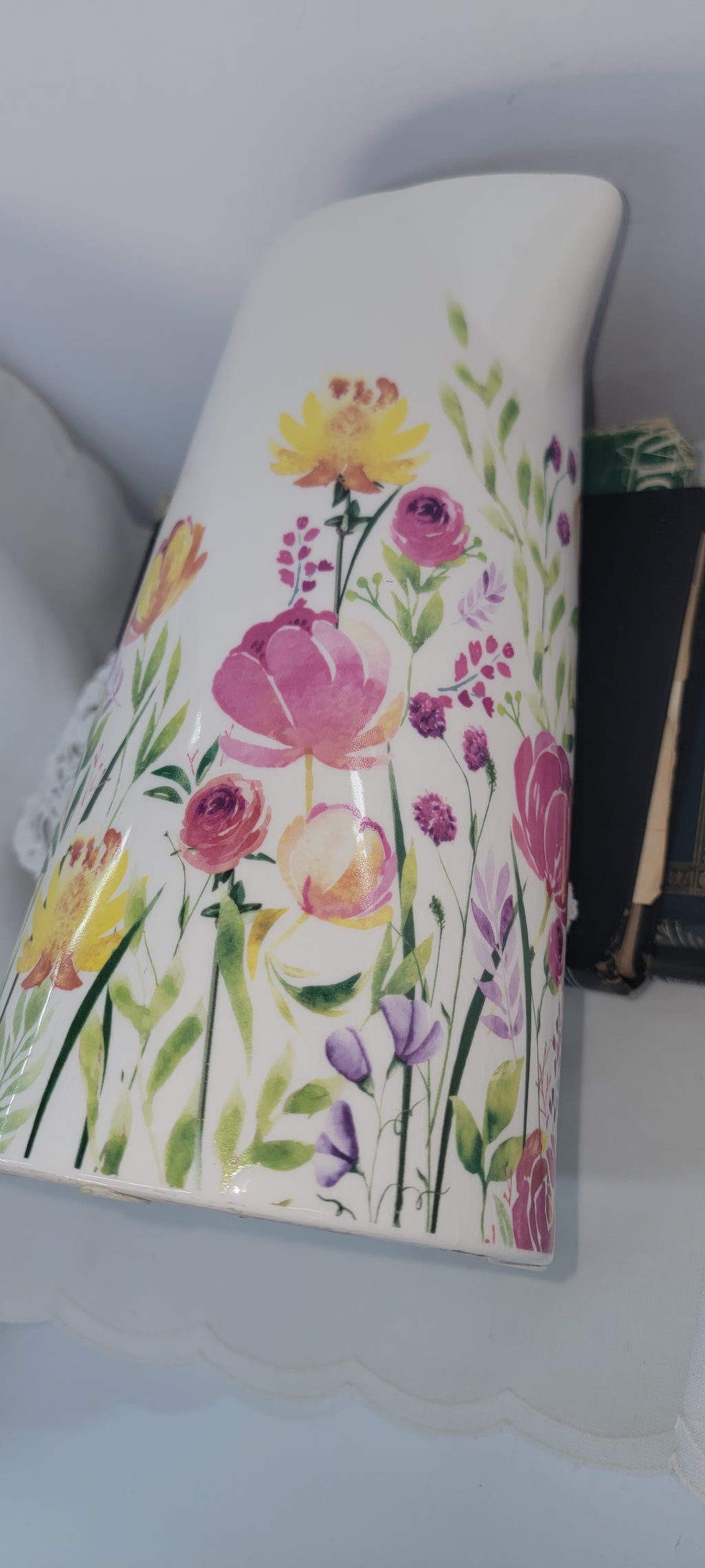 Floral Design Ceramic Pitcher