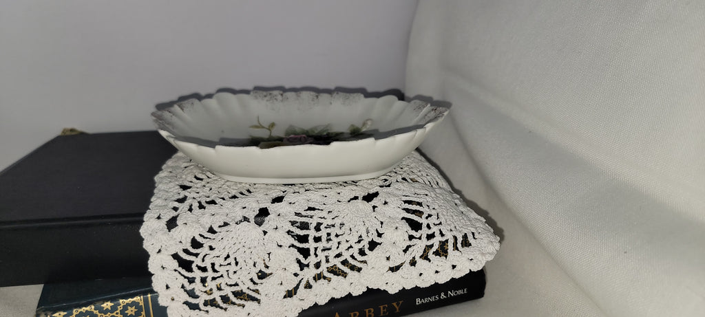 Vintage Floral Porcelain Dish