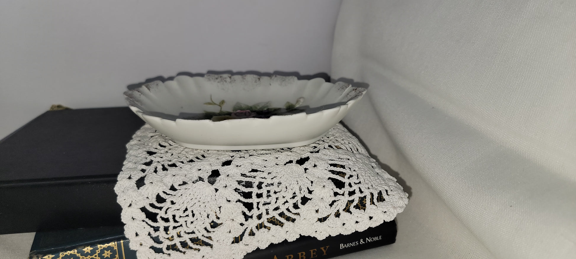 Vintage Floral Porcelain Dish