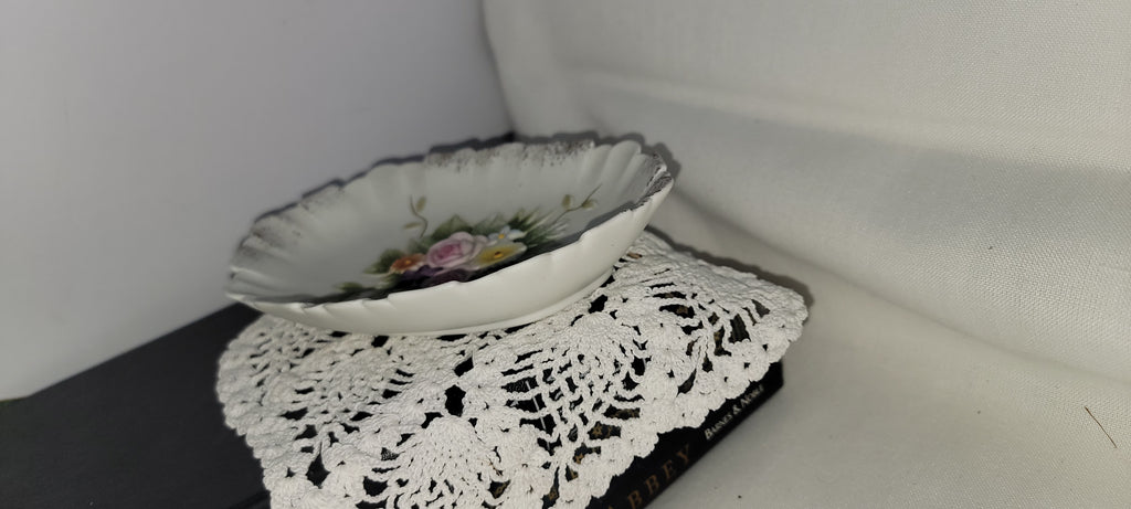 Vintage Floral Porcelain Dish
