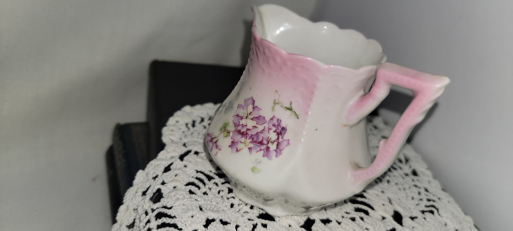 Vintage Pink Floral Creamer