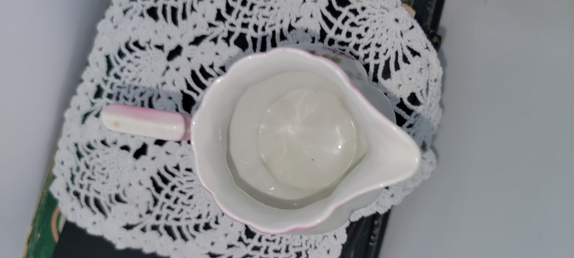 Vintage Pink Floral Creamer