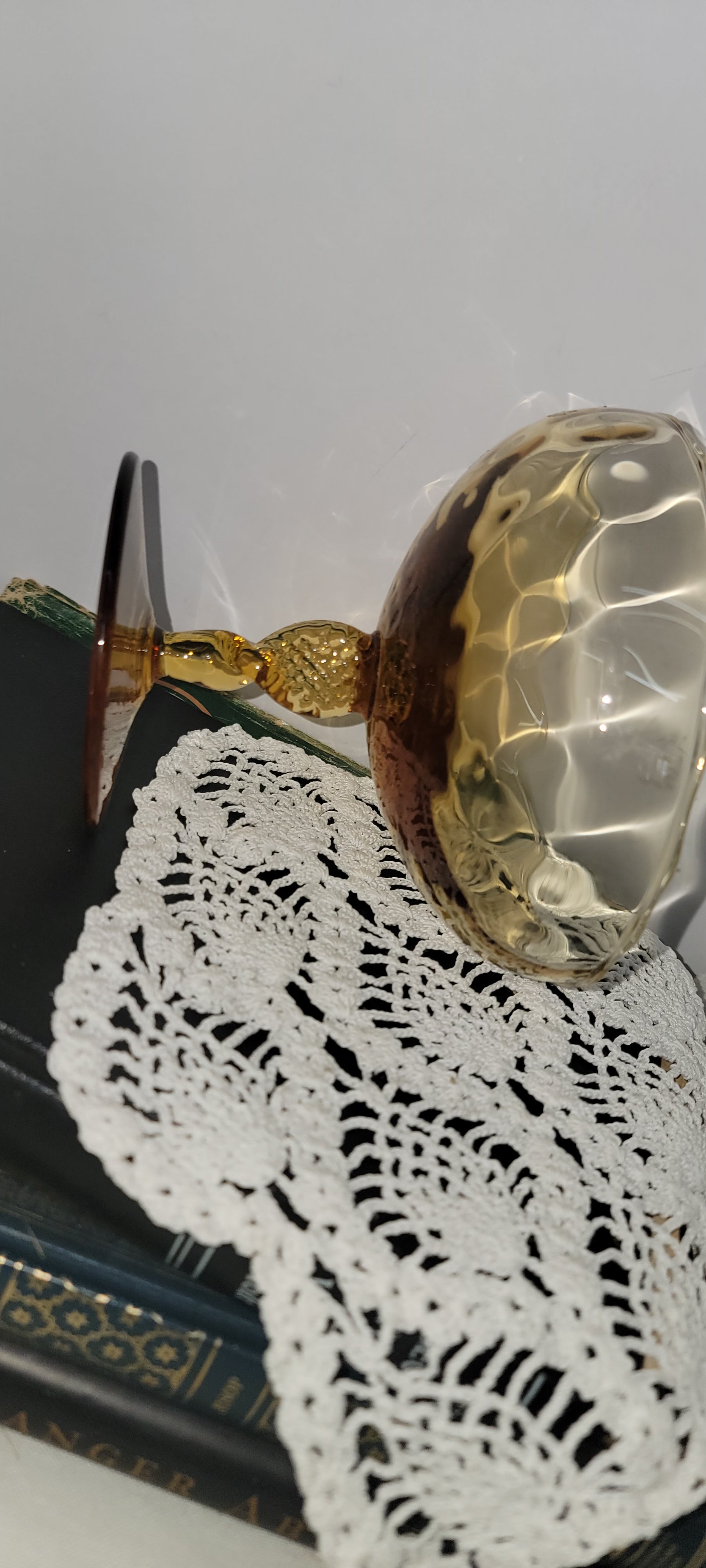 Vintage Amber Glass Dessert Bowl