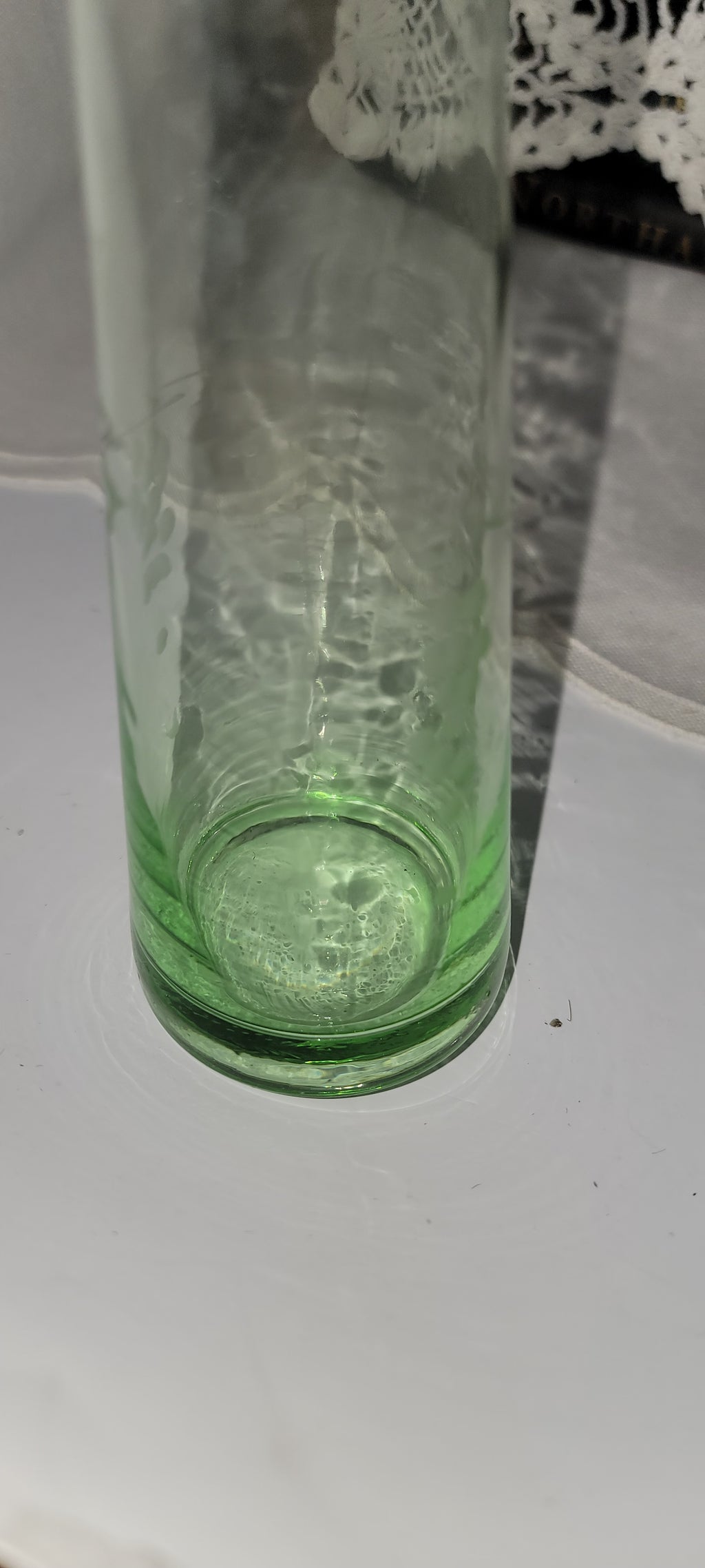 Vintage Green Glass Vase