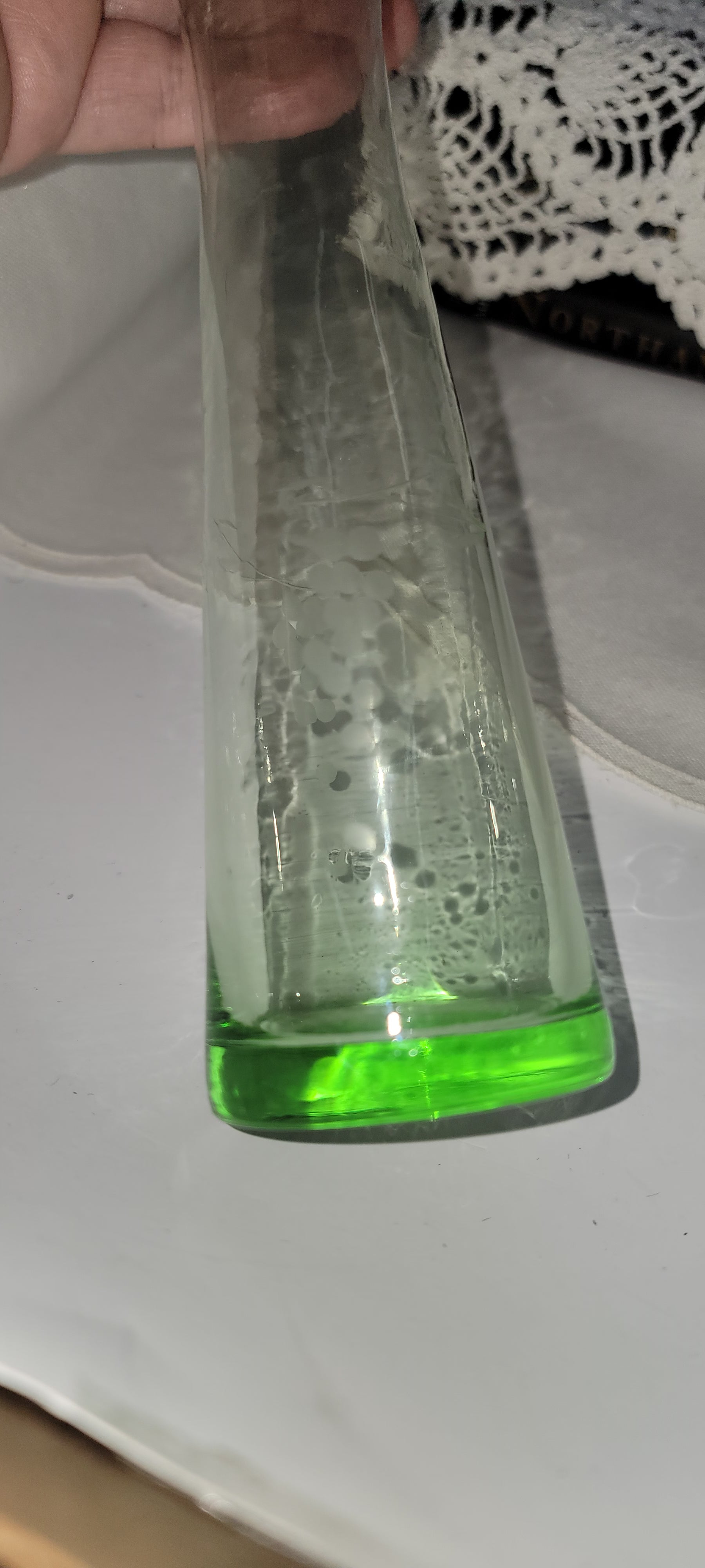 Vintage Green Glass Vase