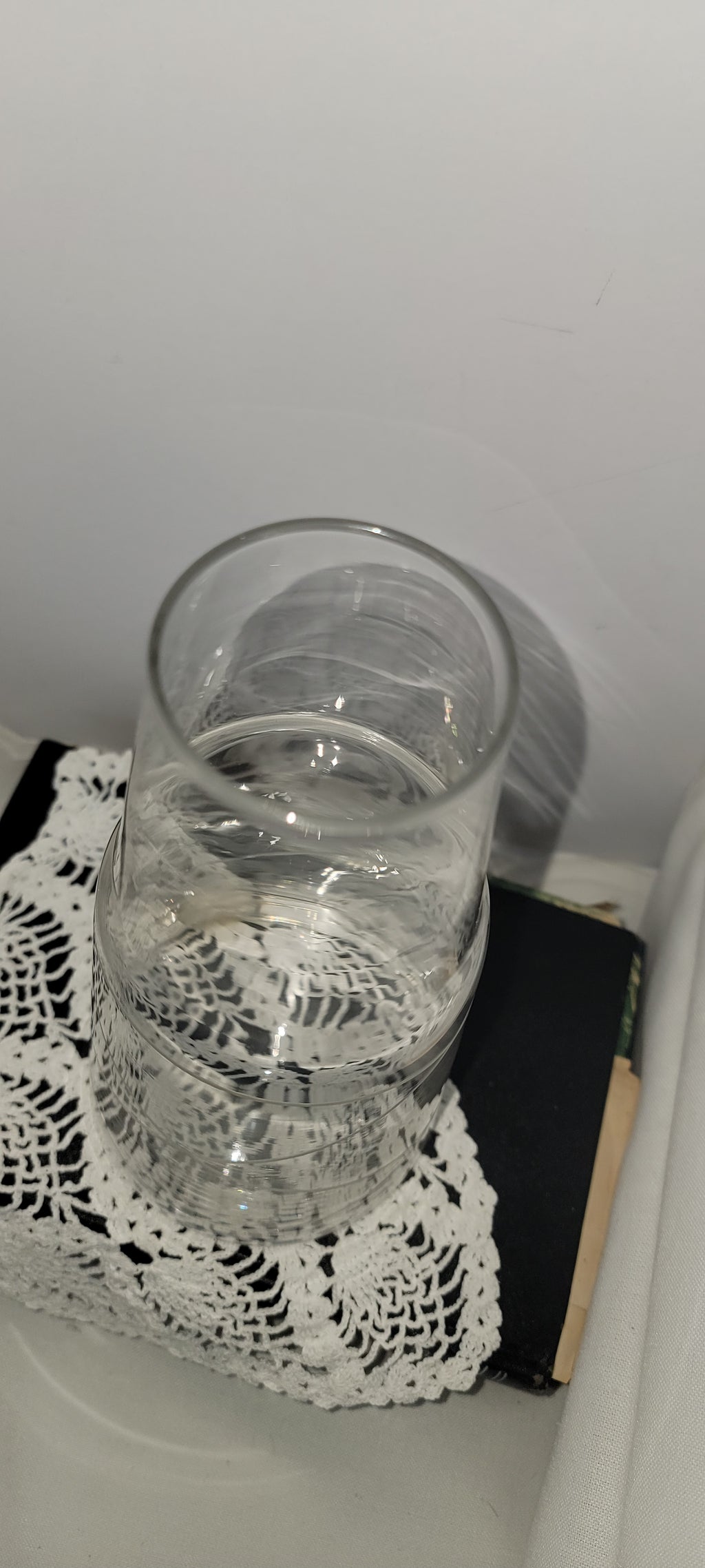 Clear Glass Vase with Decorative Twists