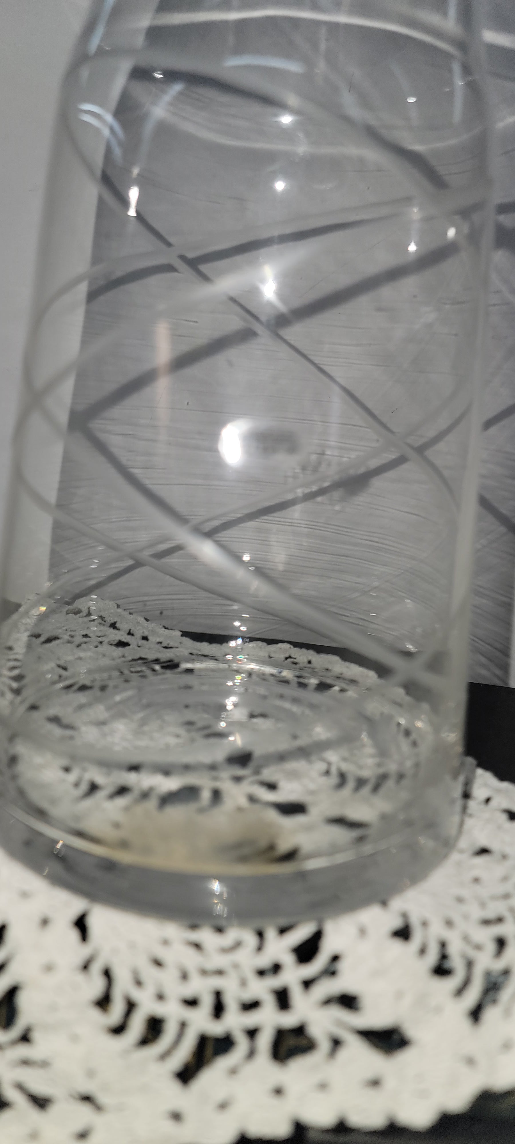 Clear Glass Vase with Decorative Twists