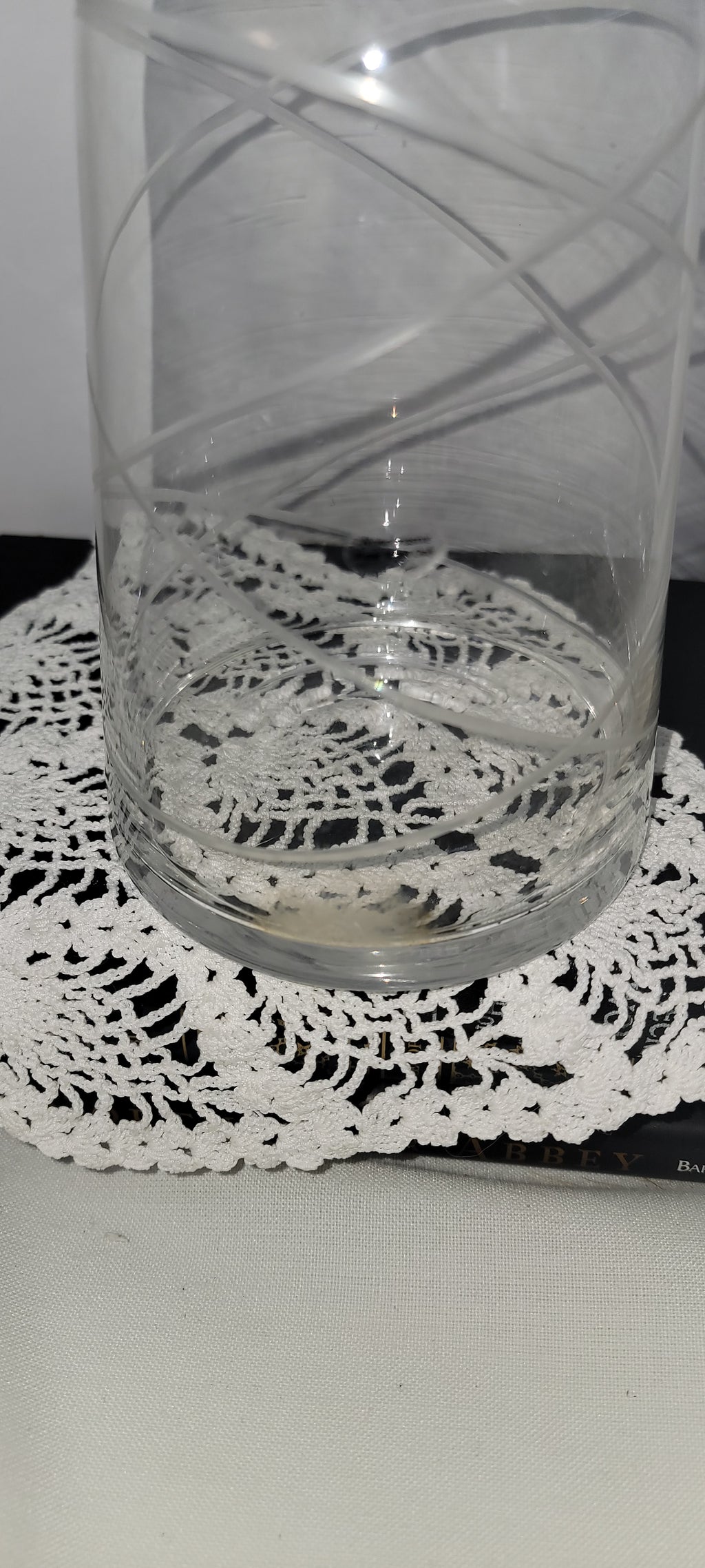 Clear Glass Vase with Decorative Twists