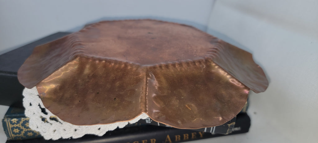 Vintage Copper Flower-Shaped Dish
