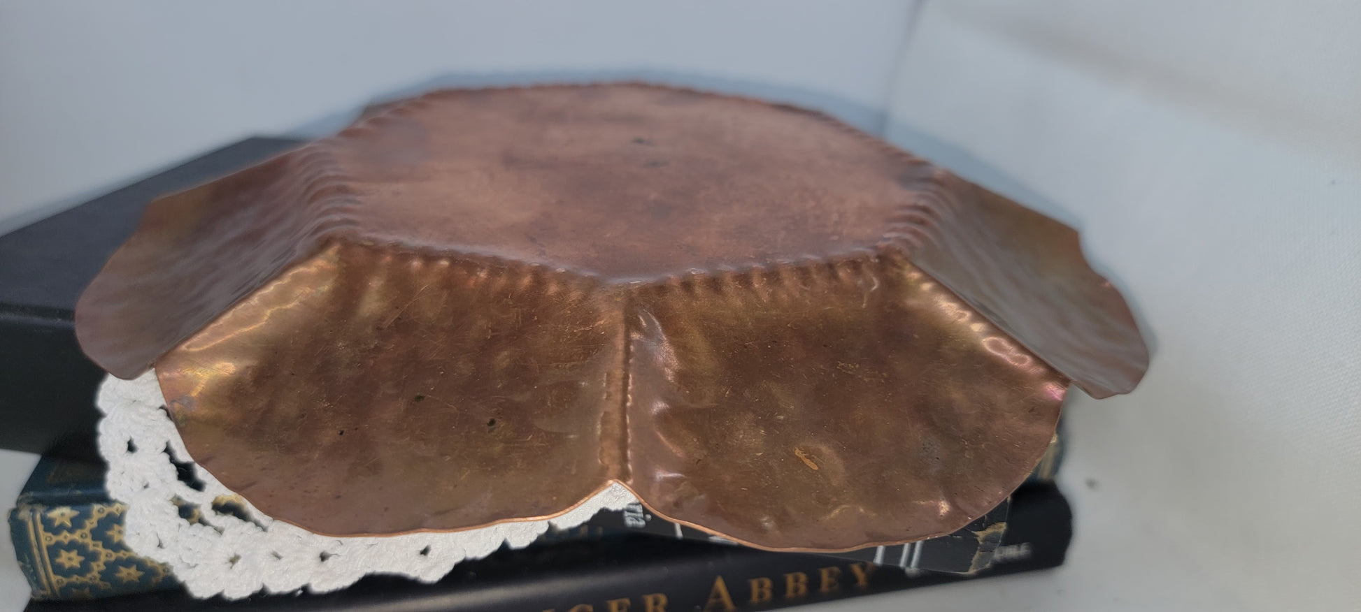 Vintage Copper Flower-Shaped Dish