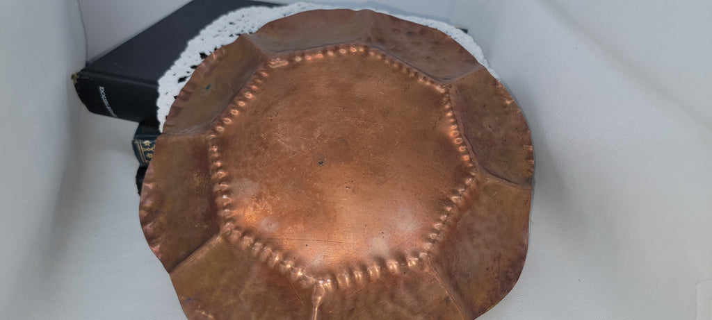 Vintage Copper Flower-Shaped Dish