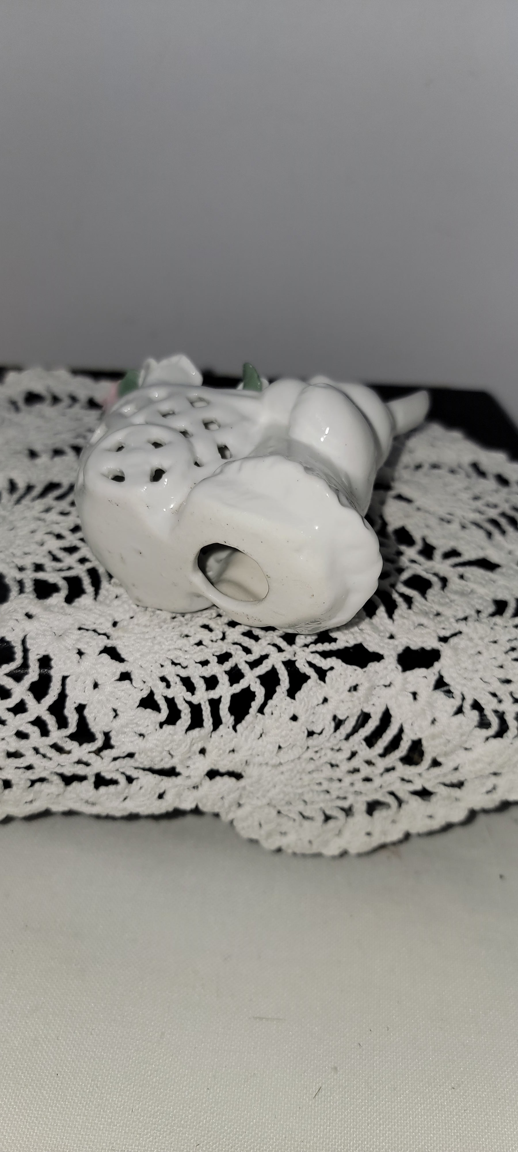 Ceramic Bunny Figurine with Flowers