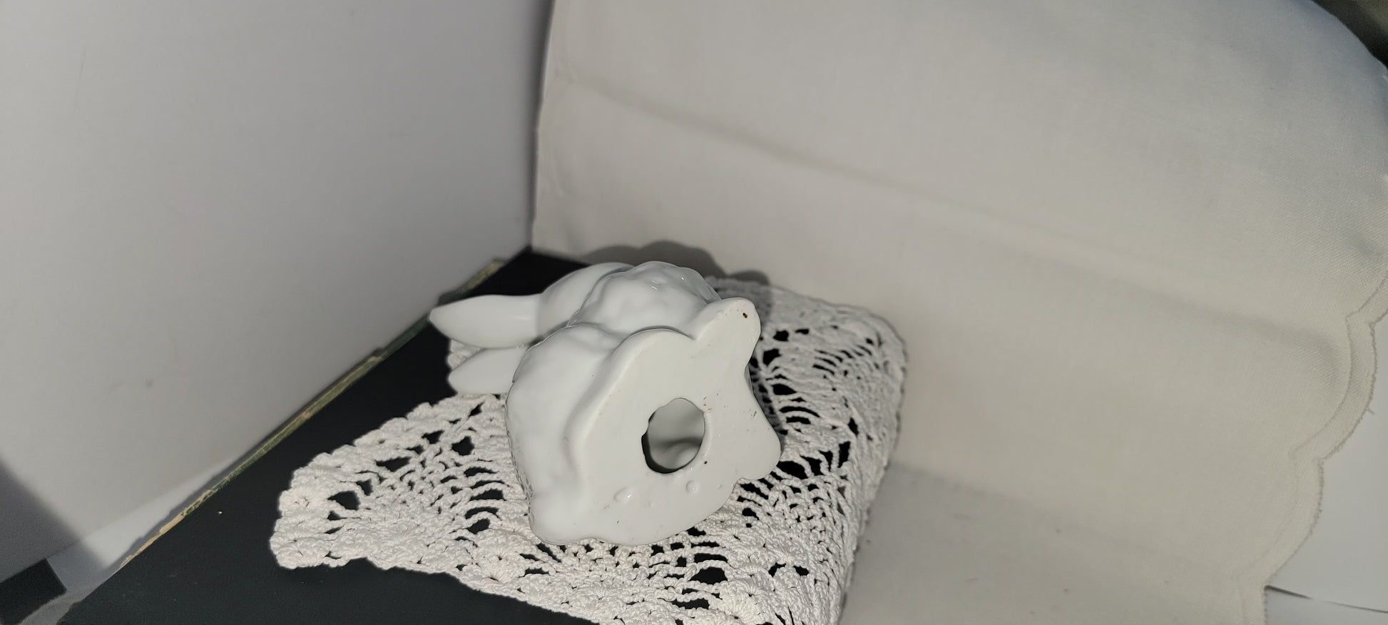 Ceramic Bunny Figurine with Flowers