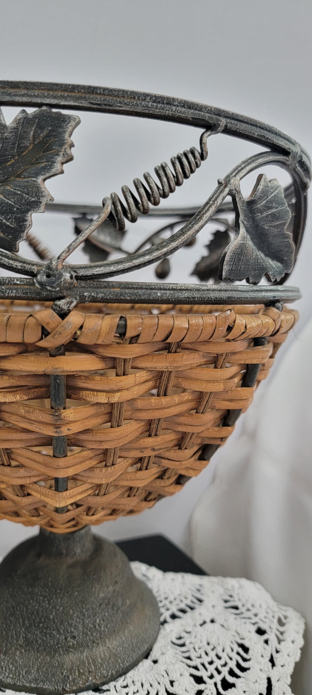 Woven Decorative Bowl with Metal Accents