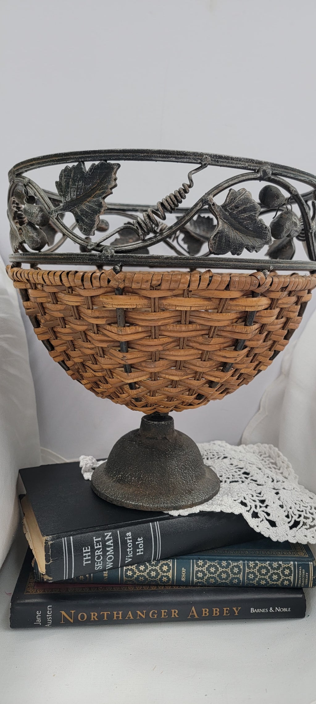 Woven Decorative Bowl with Metal Accents