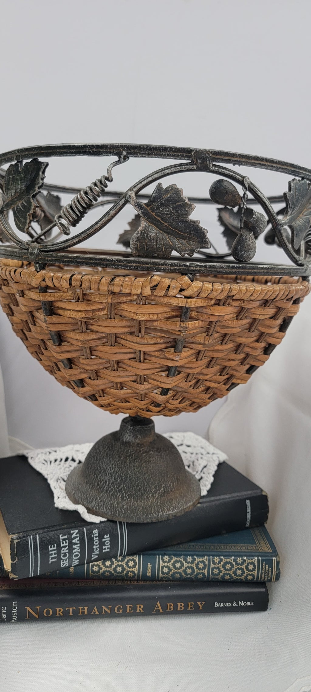 Woven Decorative Bowl with Metal Accents