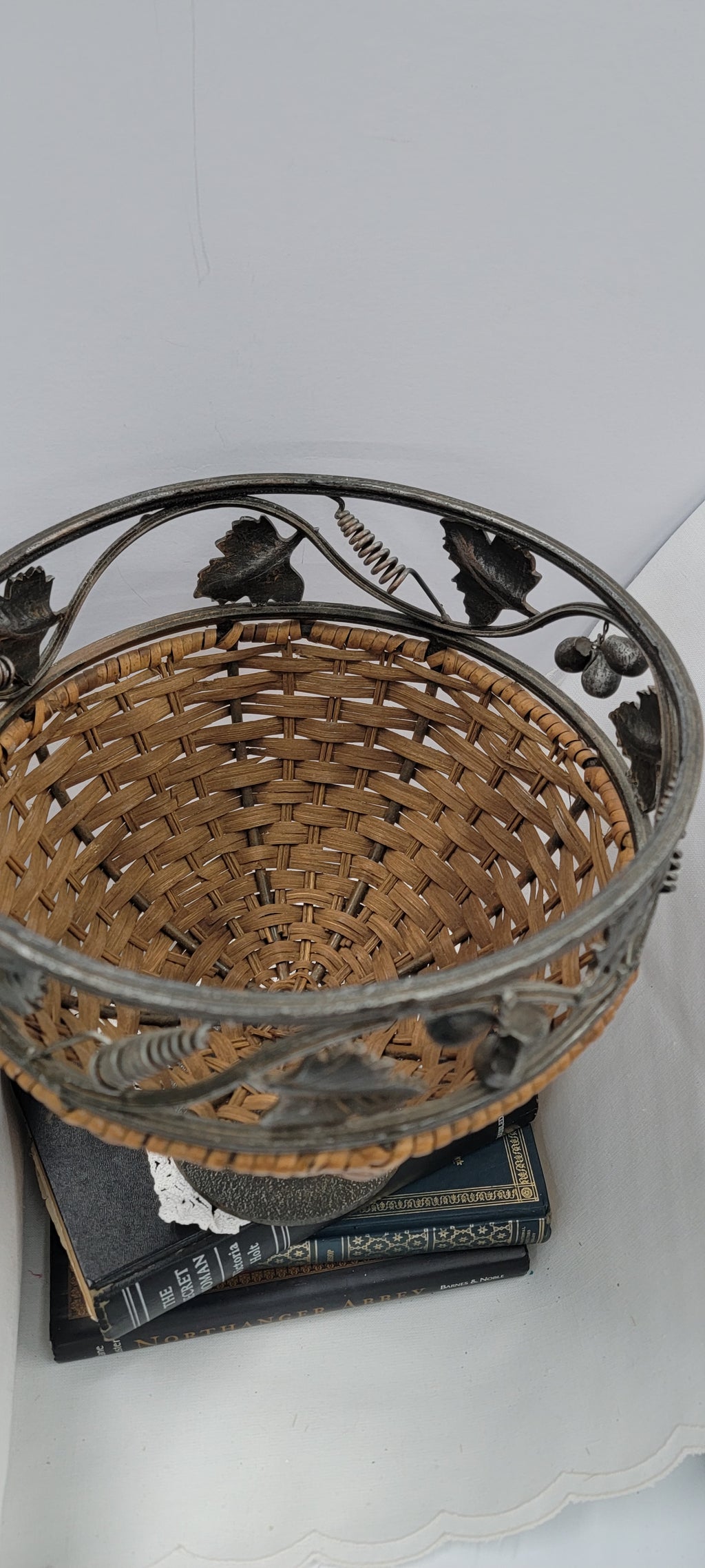 Woven Decorative Bowl with Metal Accents