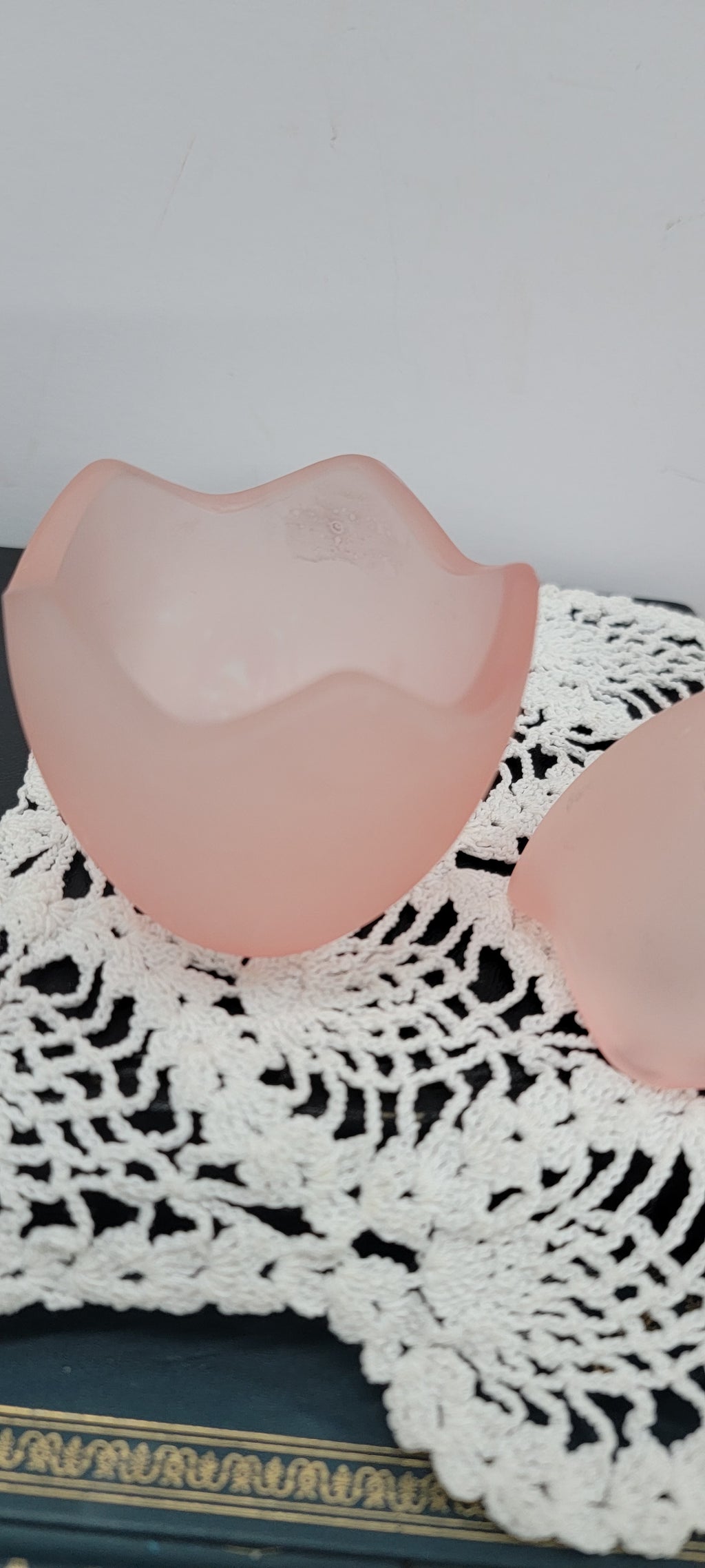 Frosted Pink Glass Egg Decoration