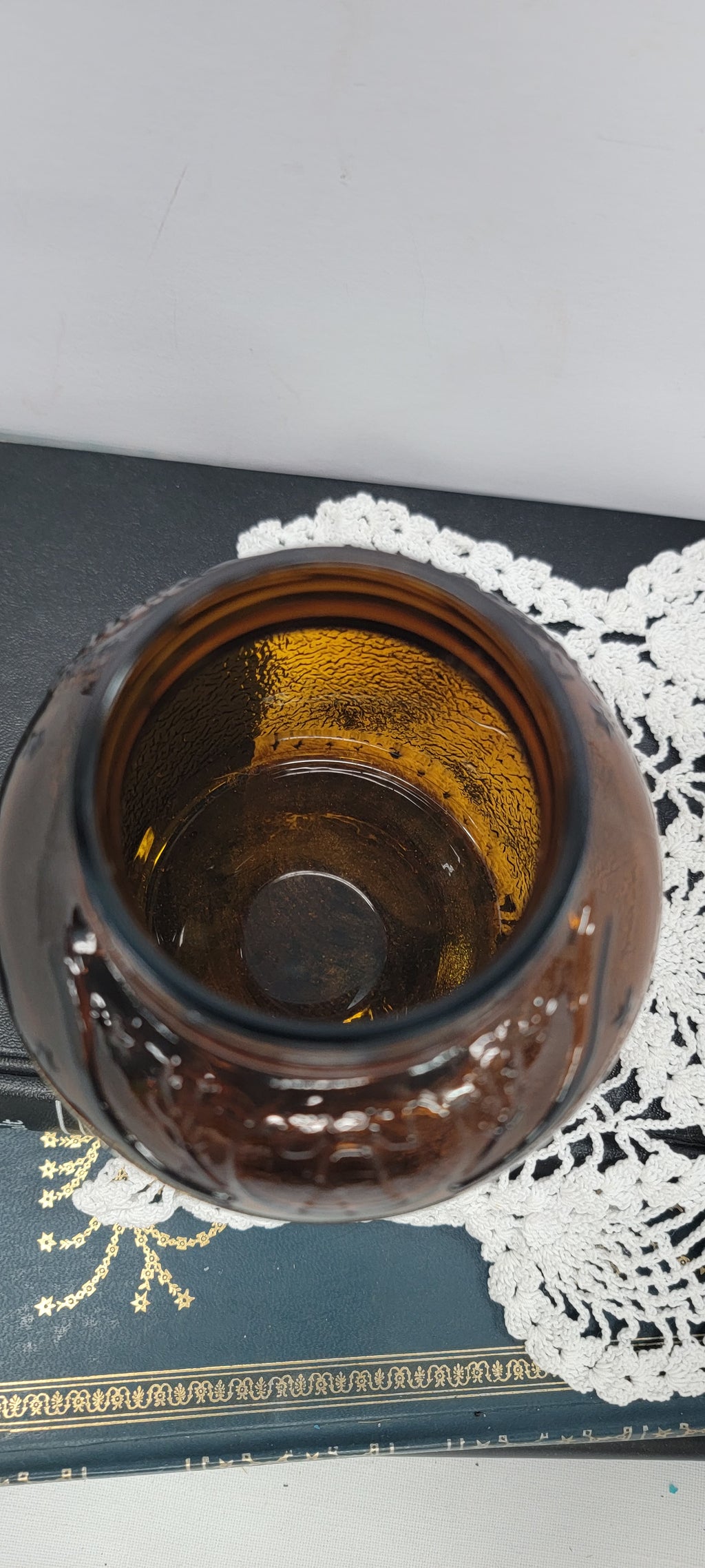Vintage Amber Glass Jar