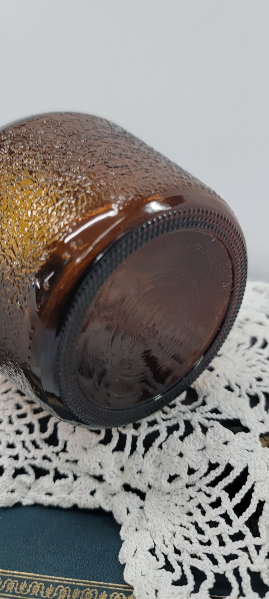 Vintage Amber Glass Jar