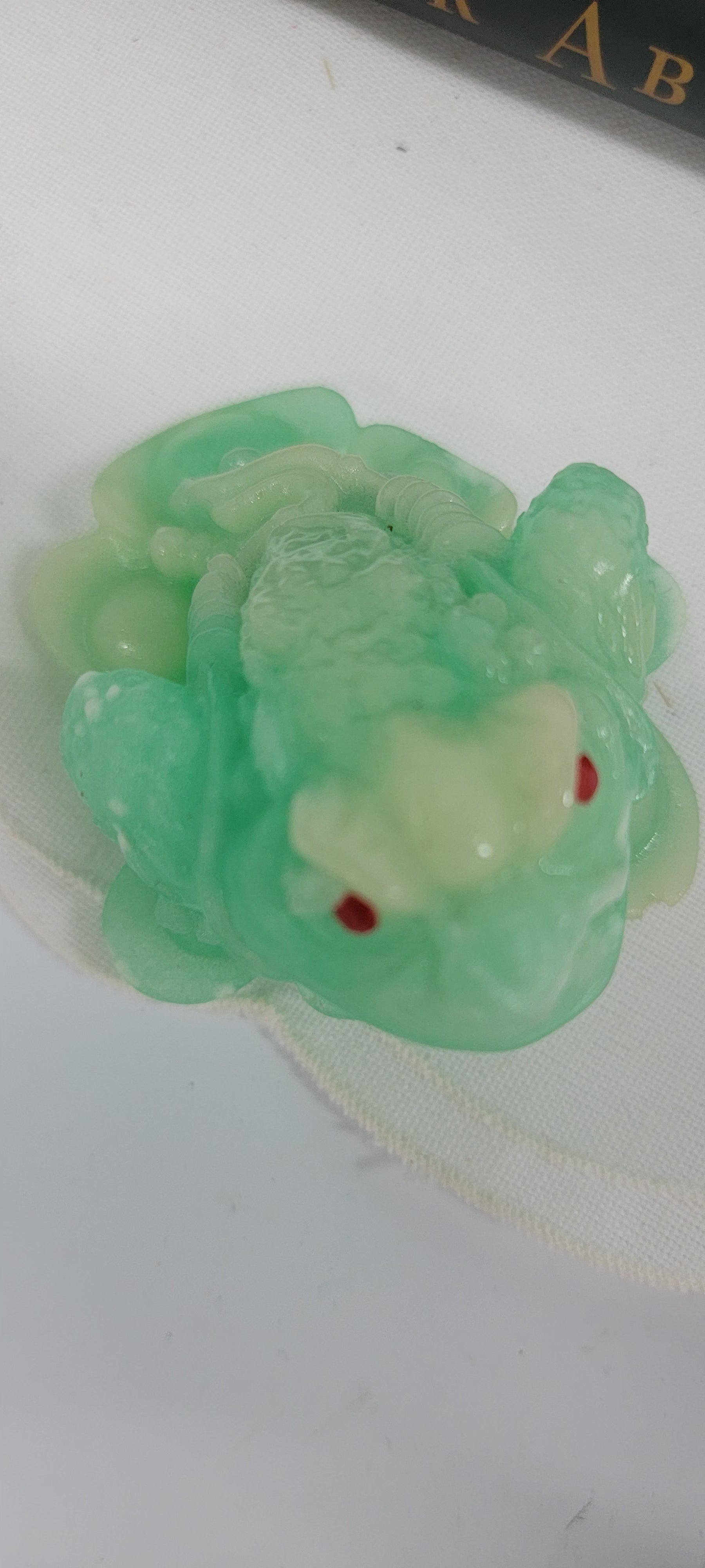 Green Glass Frog Figurine