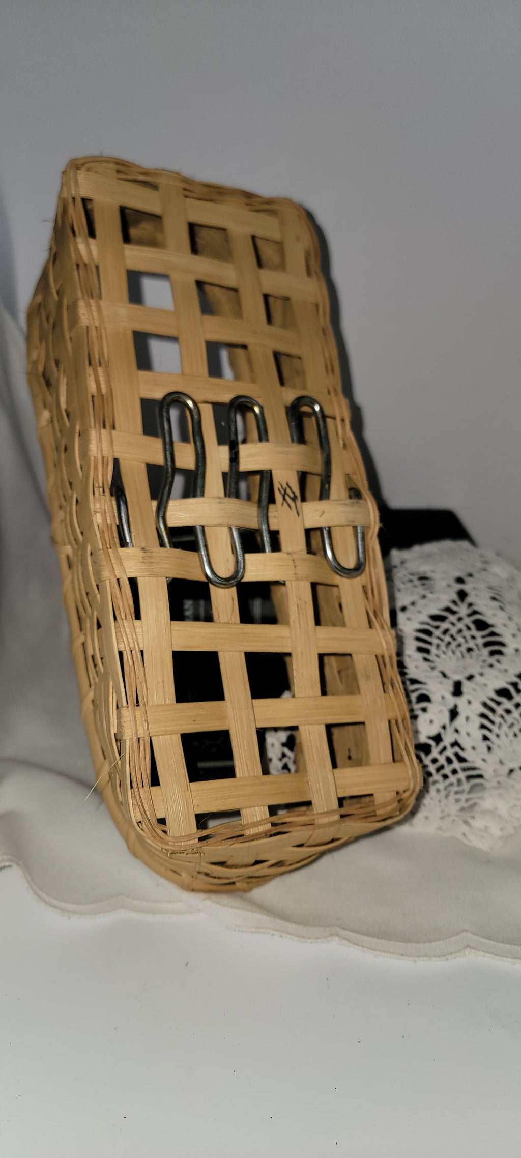 Woven Basket with Red Handle
