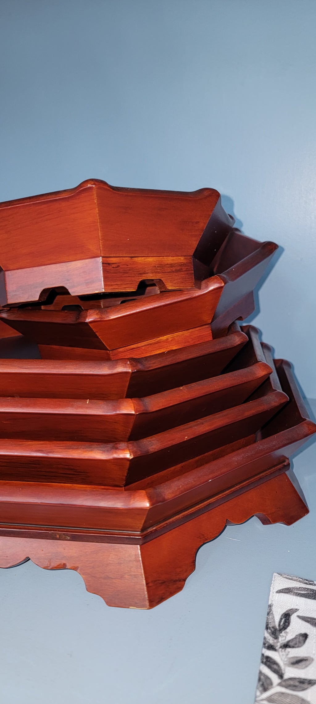 Stackable Wooden Serving Tray Set
