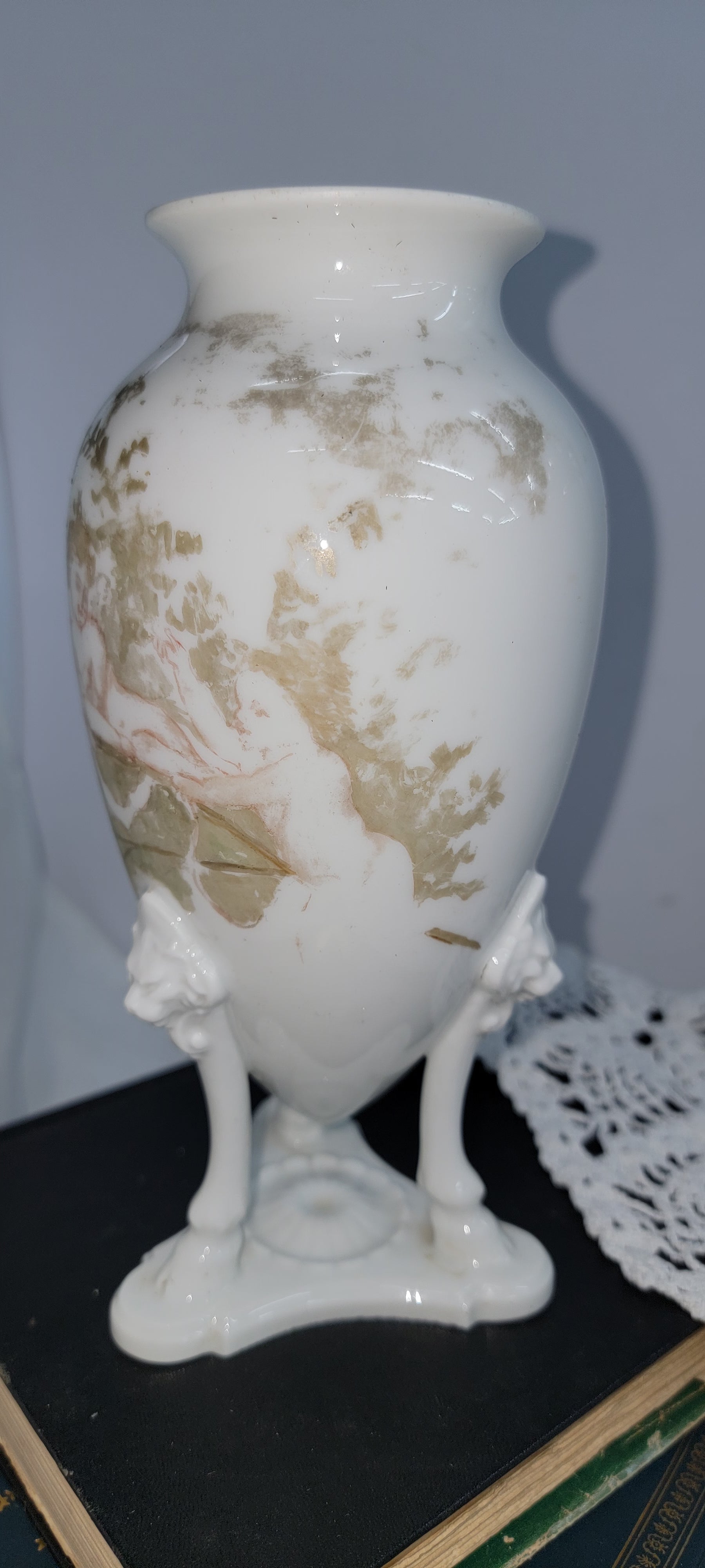 Antique Porcelain Vase with Cherub Design