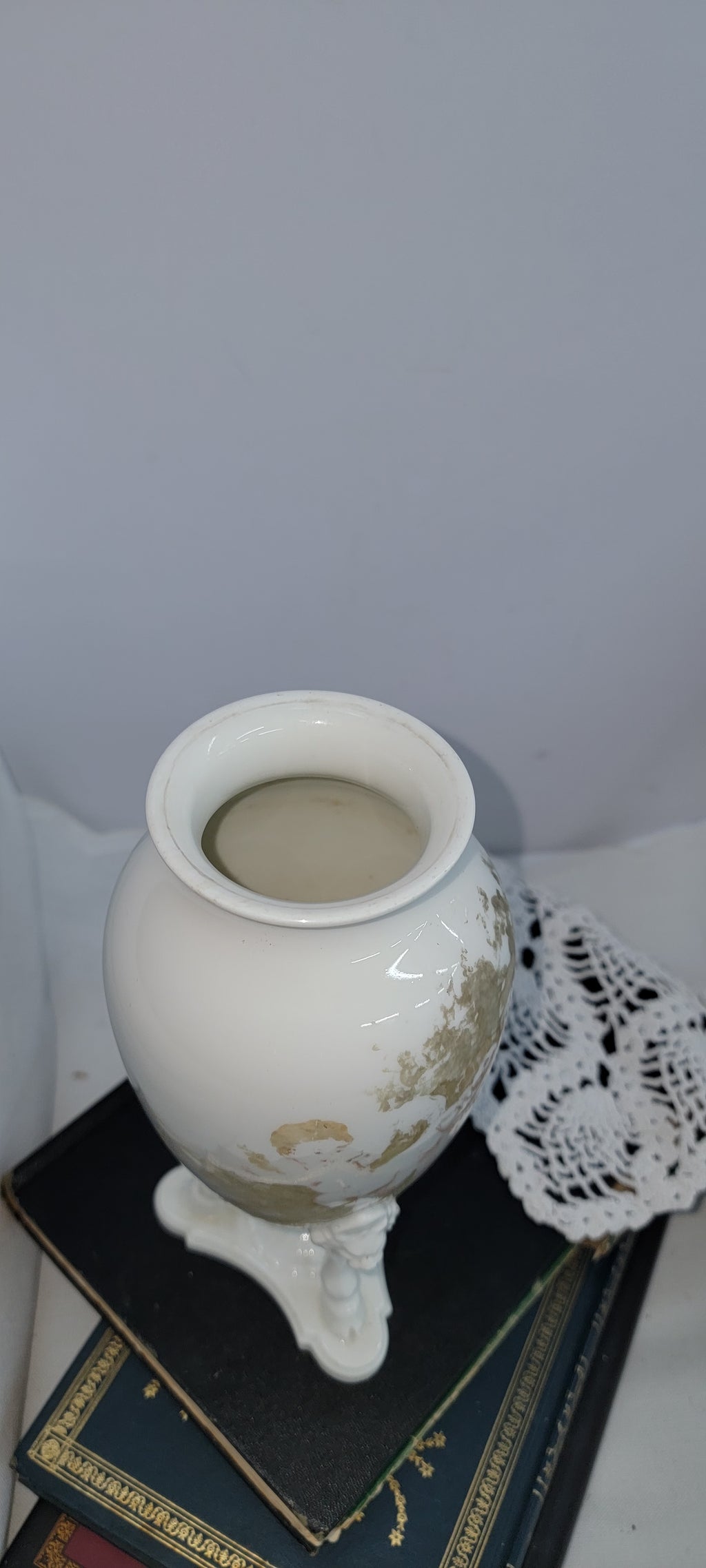 Antique Porcelain Vase with Cherub Design