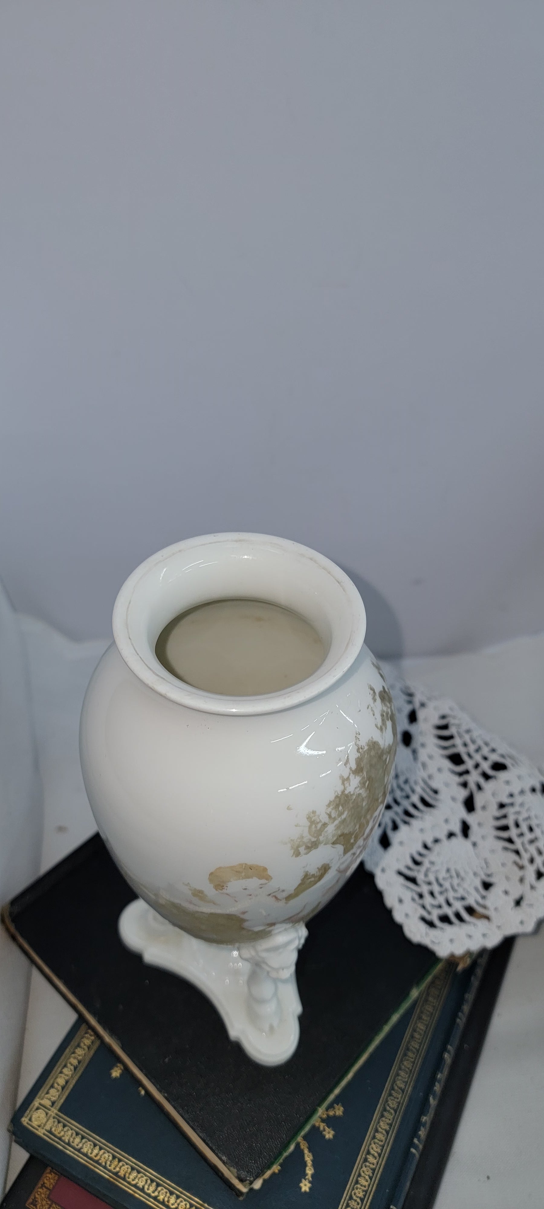 Antique Porcelain Vase with Cherub Design