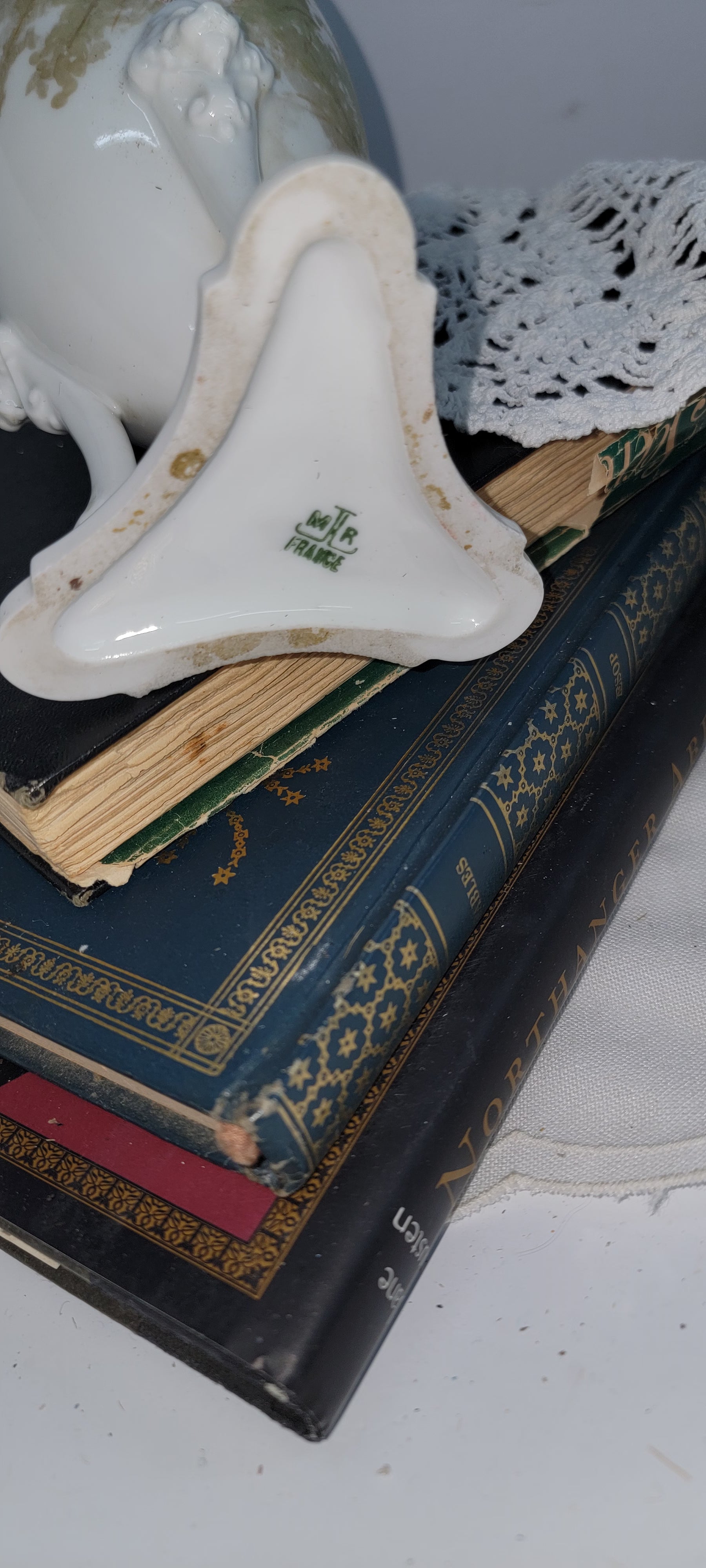 Antique Porcelain Vase with Cherub Design