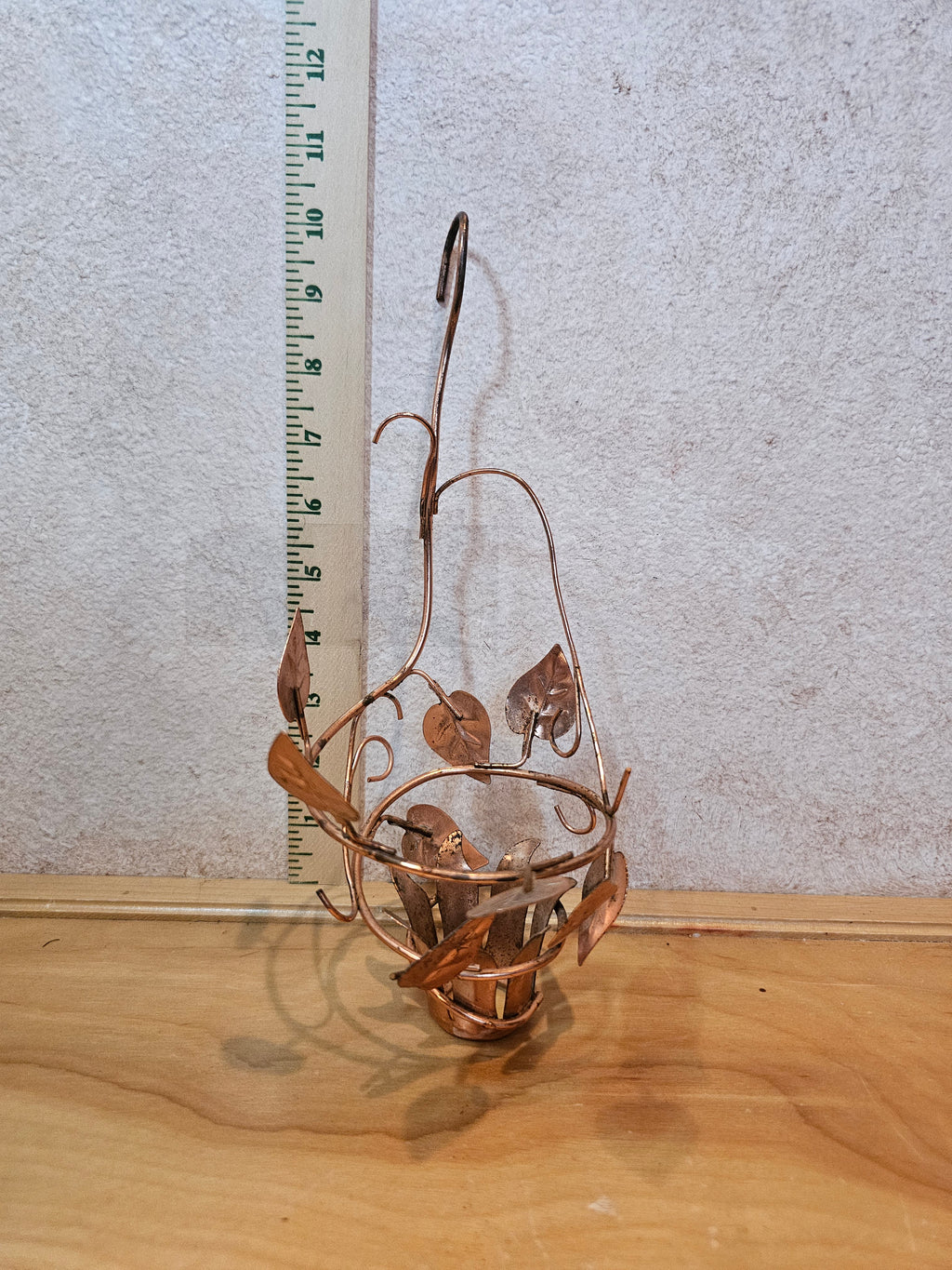 Vintage Copper Leaf Hanging Planter