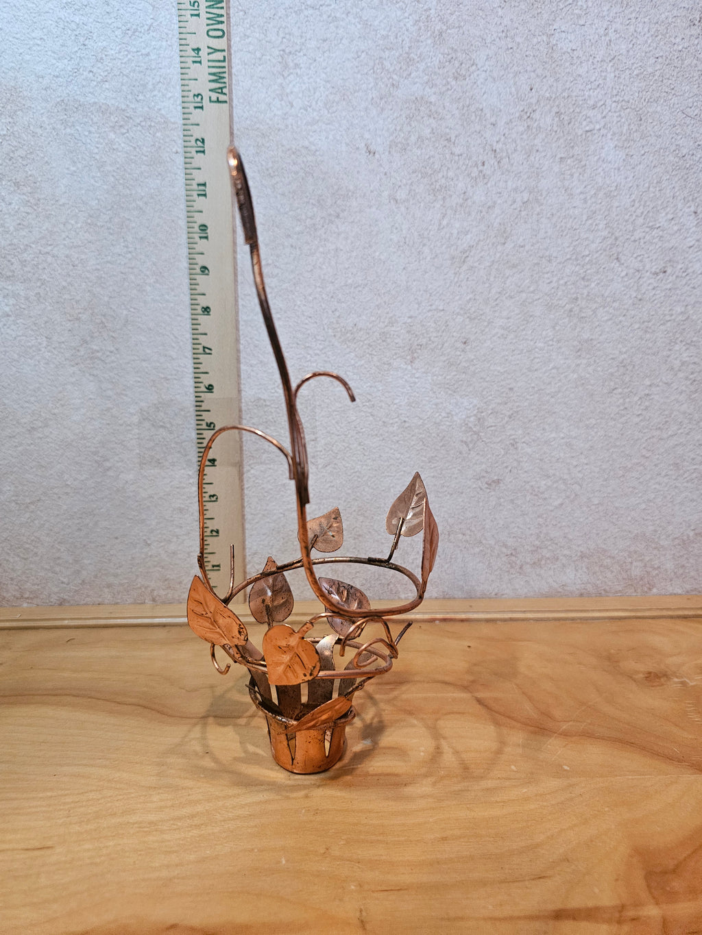 Vintage Copper Leaf Hanging Planter