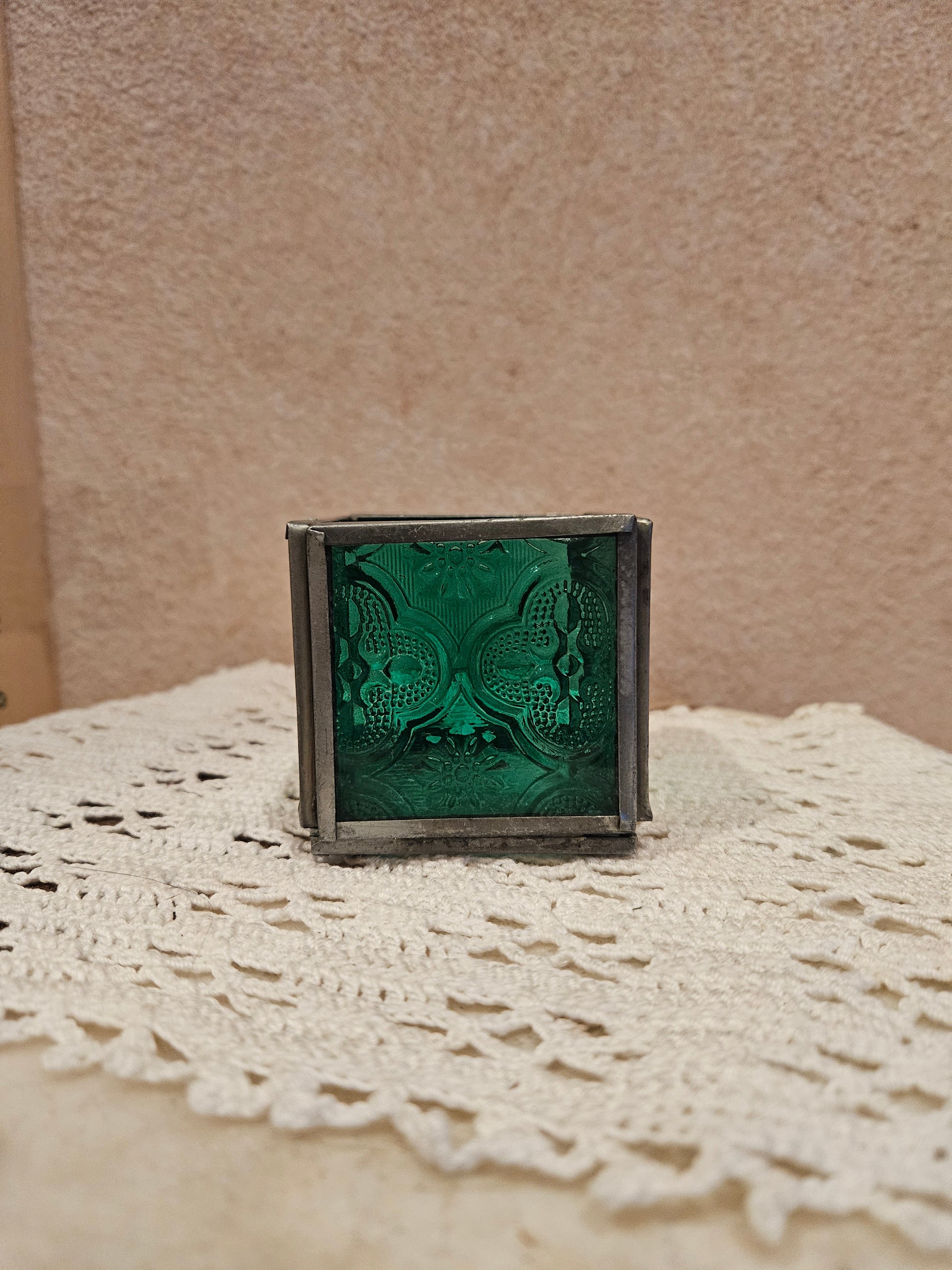 Set of Vintage Glass Candle Holders