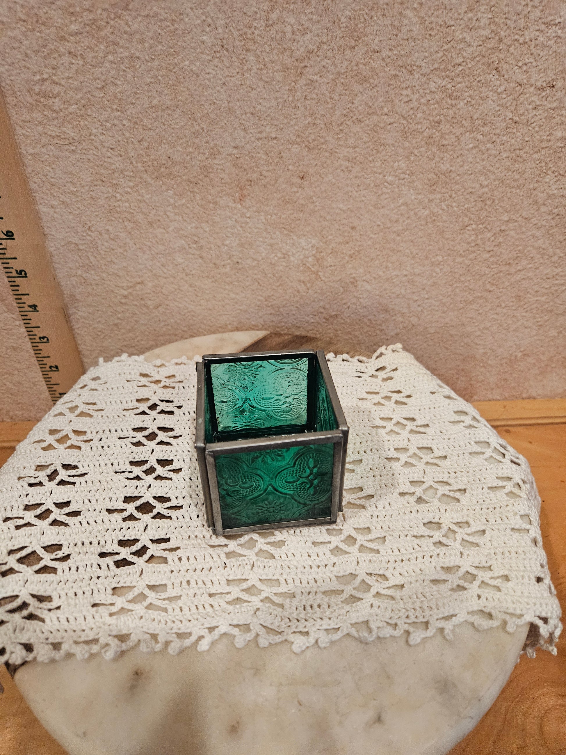 Set of Vintage Glass Candle Holders