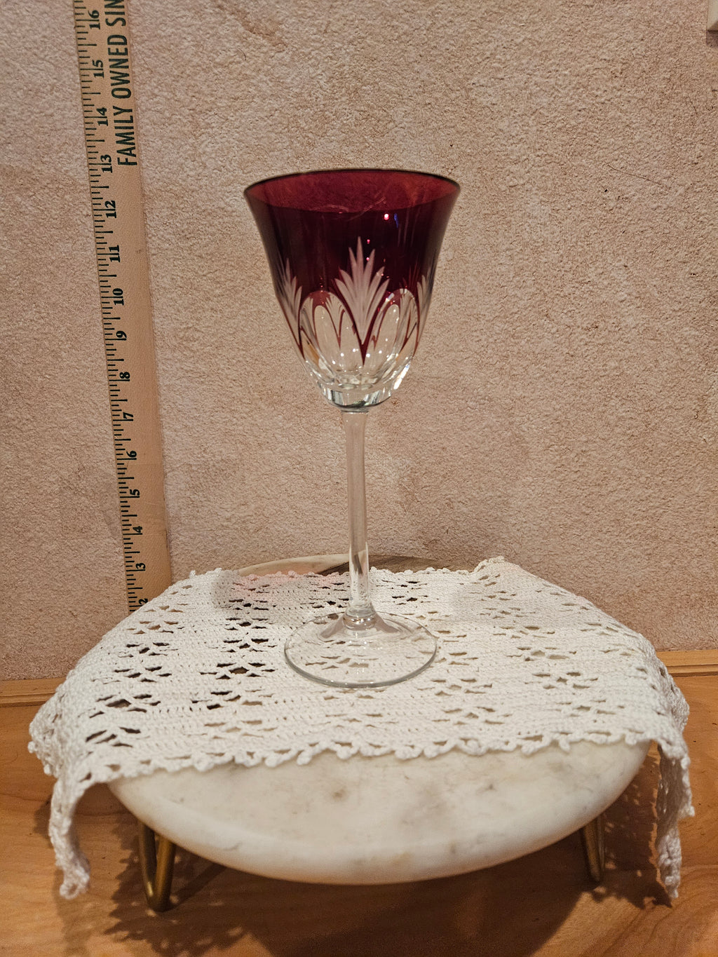 Cut Glass Red Wine Goblet
