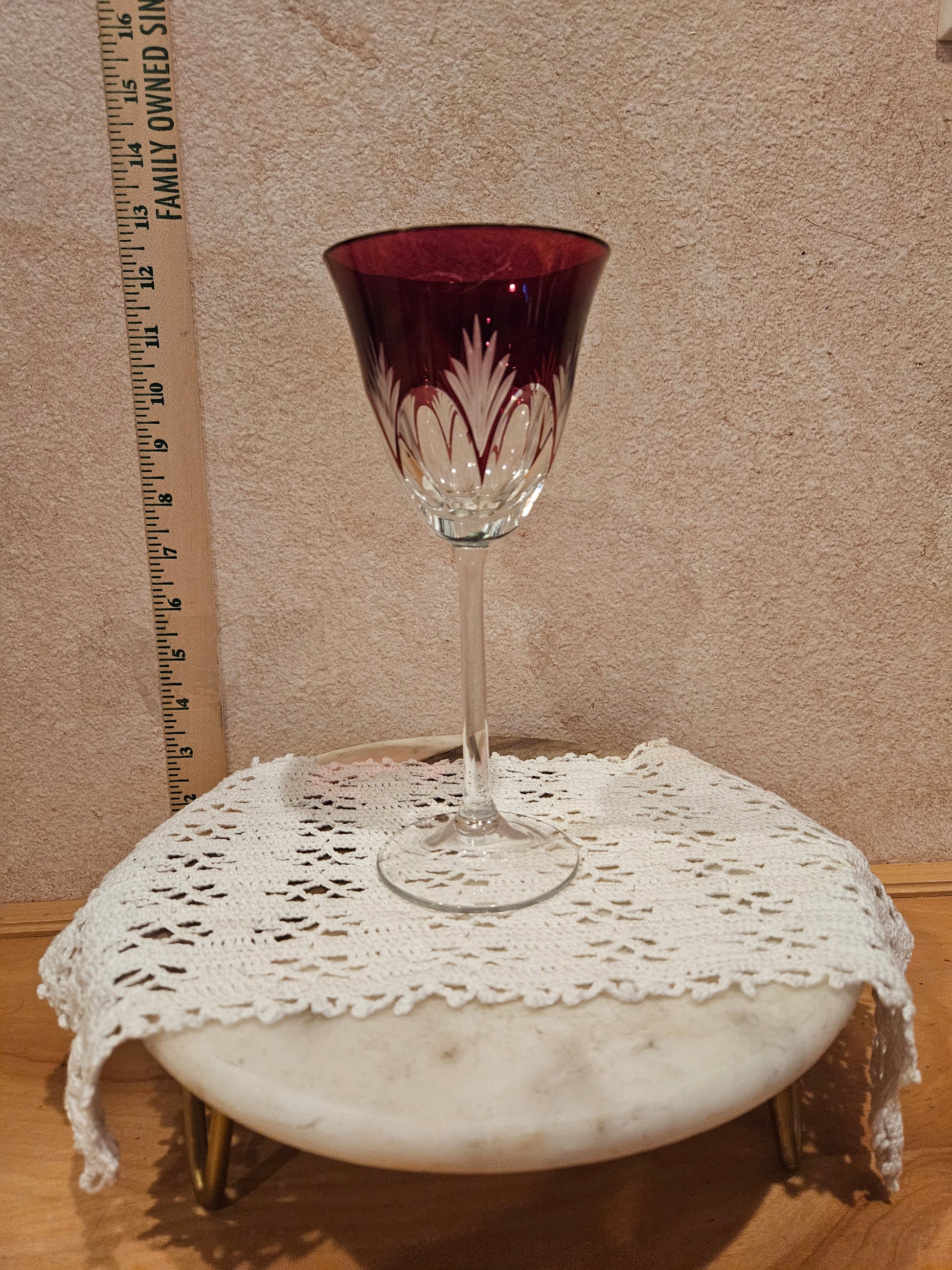 Cut Glass Red Wine Goblet