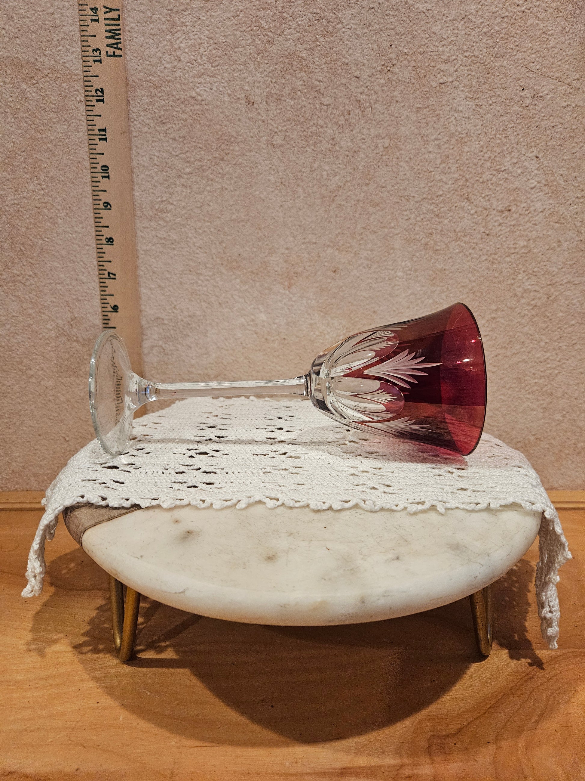 Cut Glass Red Wine Goblet