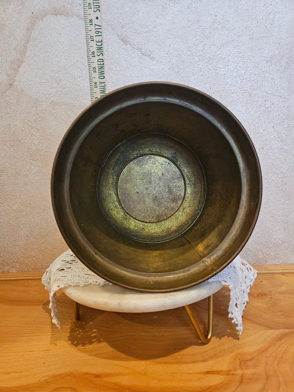 Vintage Brass Planter Pot with Engraved Design